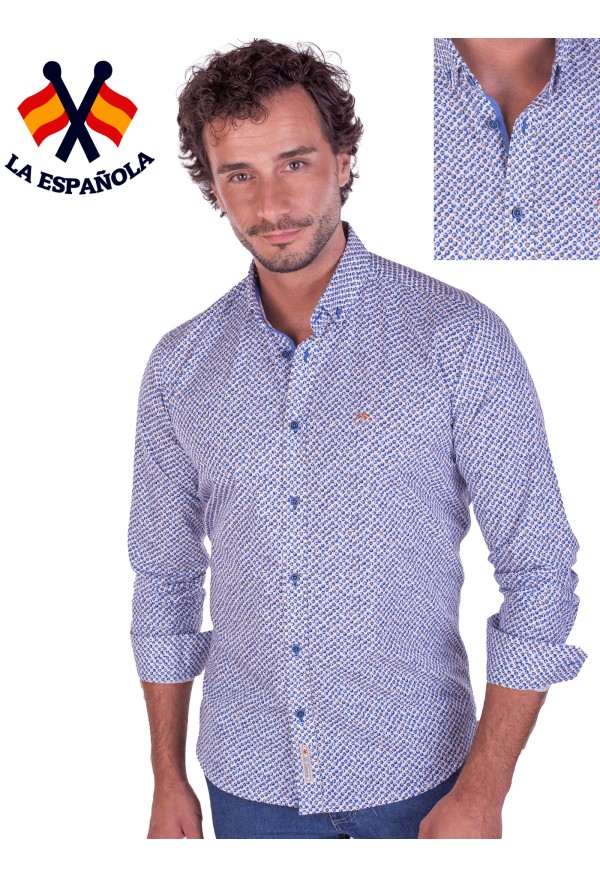 CAMISA TULIPANES LA ESPAÑOLA AZUL