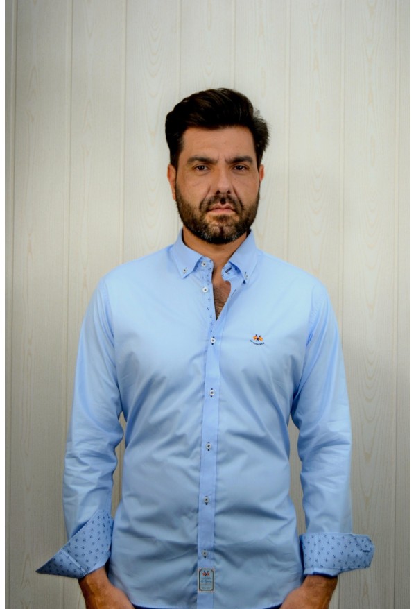 CAMISA BASIC SPAIN CELESTE