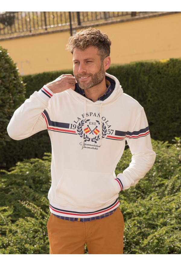 SUDADERA CAPUCHA 1957 LA ESPANOLA BLANCO