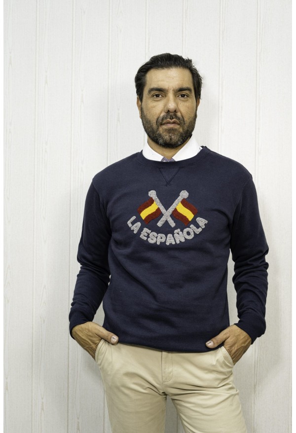 SUDADERA LOGO SPAIN MARINO