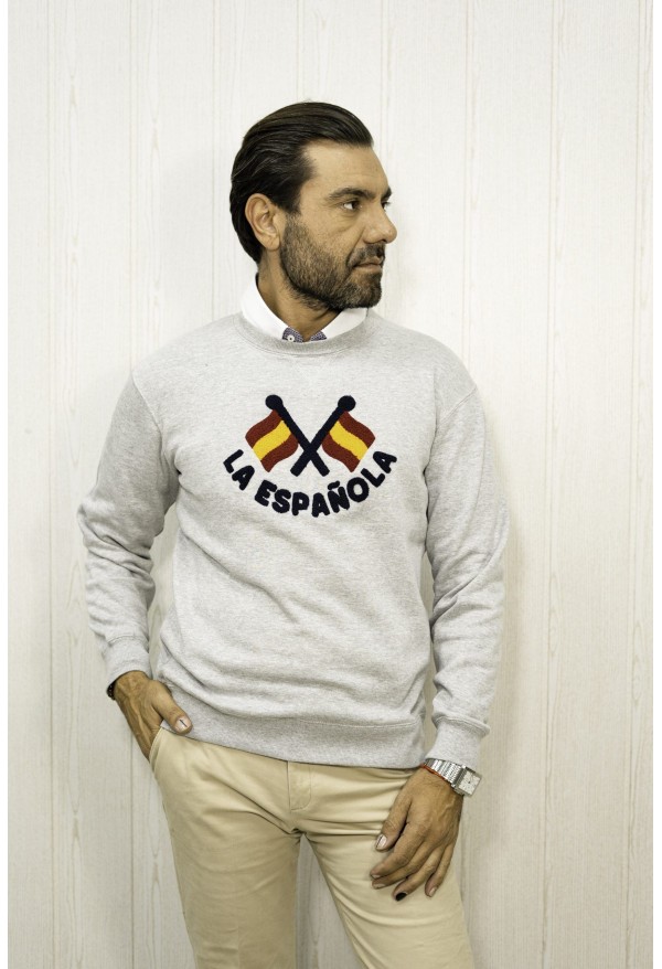 SUDADERA LOGO SPAIN GRIS