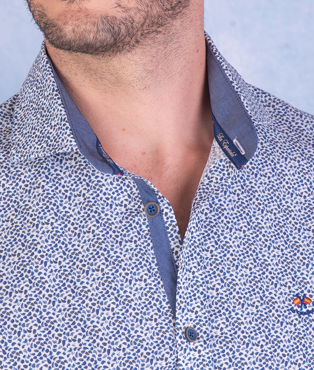 CAMISA HOJAS LA ESPAÑOLA AZUL