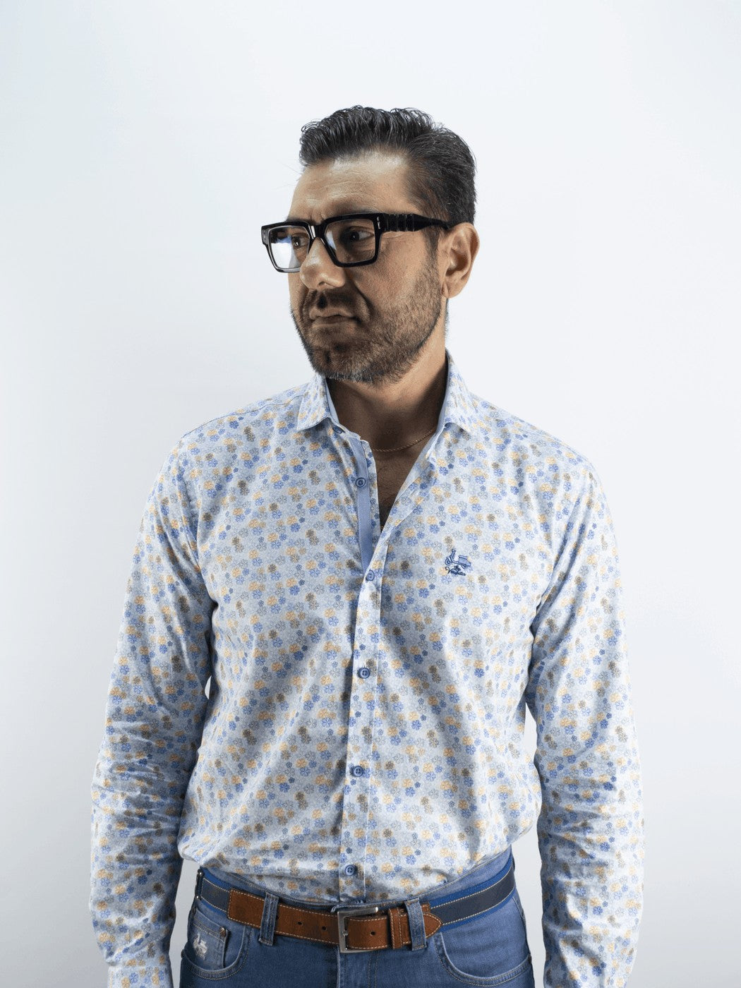 CAMISA FLOR REX LA VESPITA AZUL