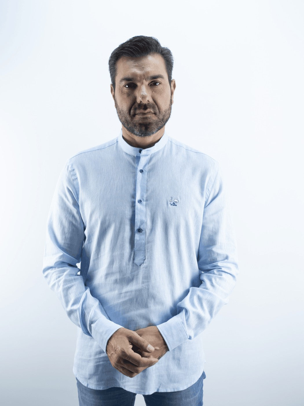 POLERA LINO LA VESPITA  CELESTE