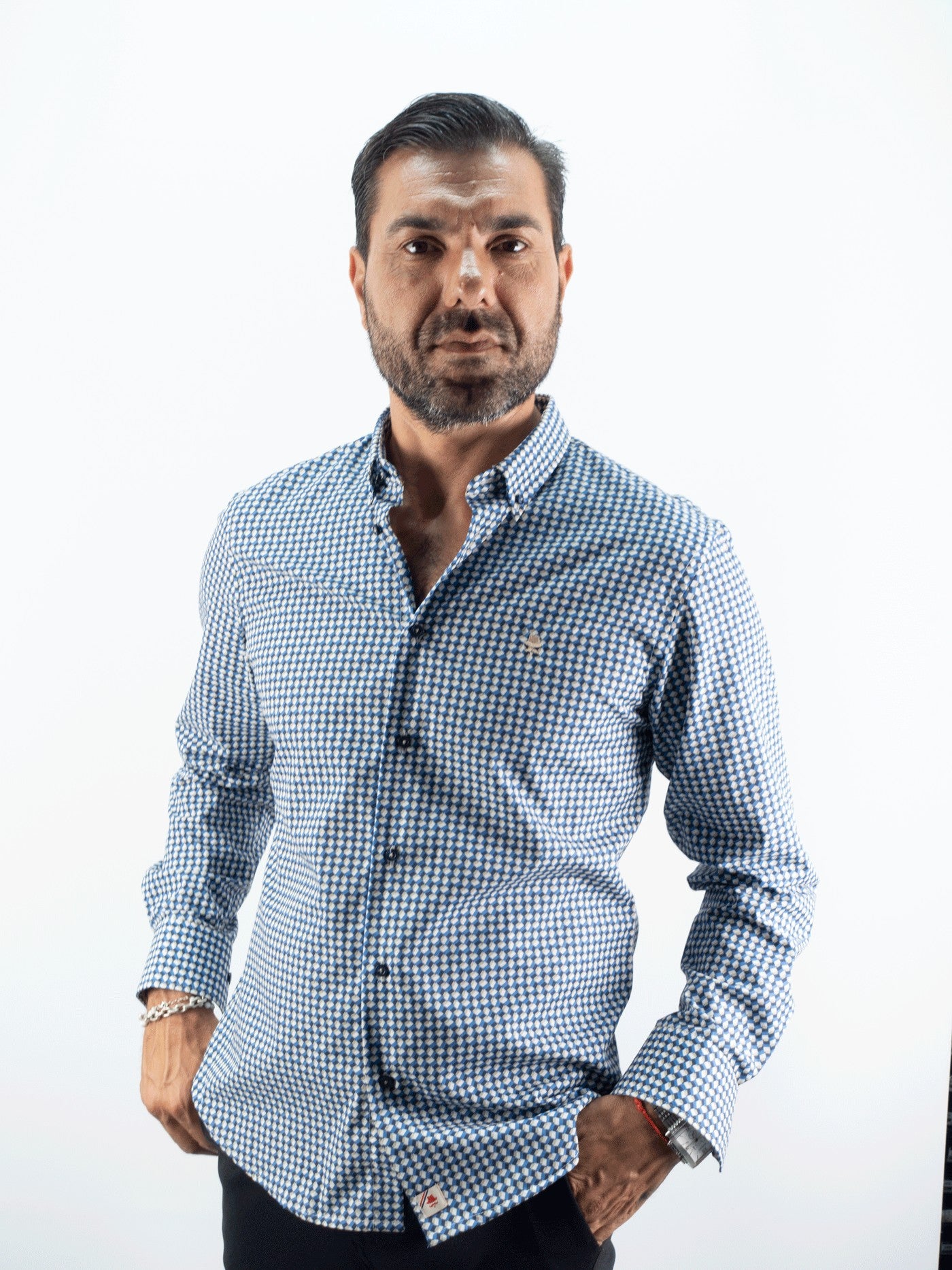 CAMISA ARLEQUIN  MARINO