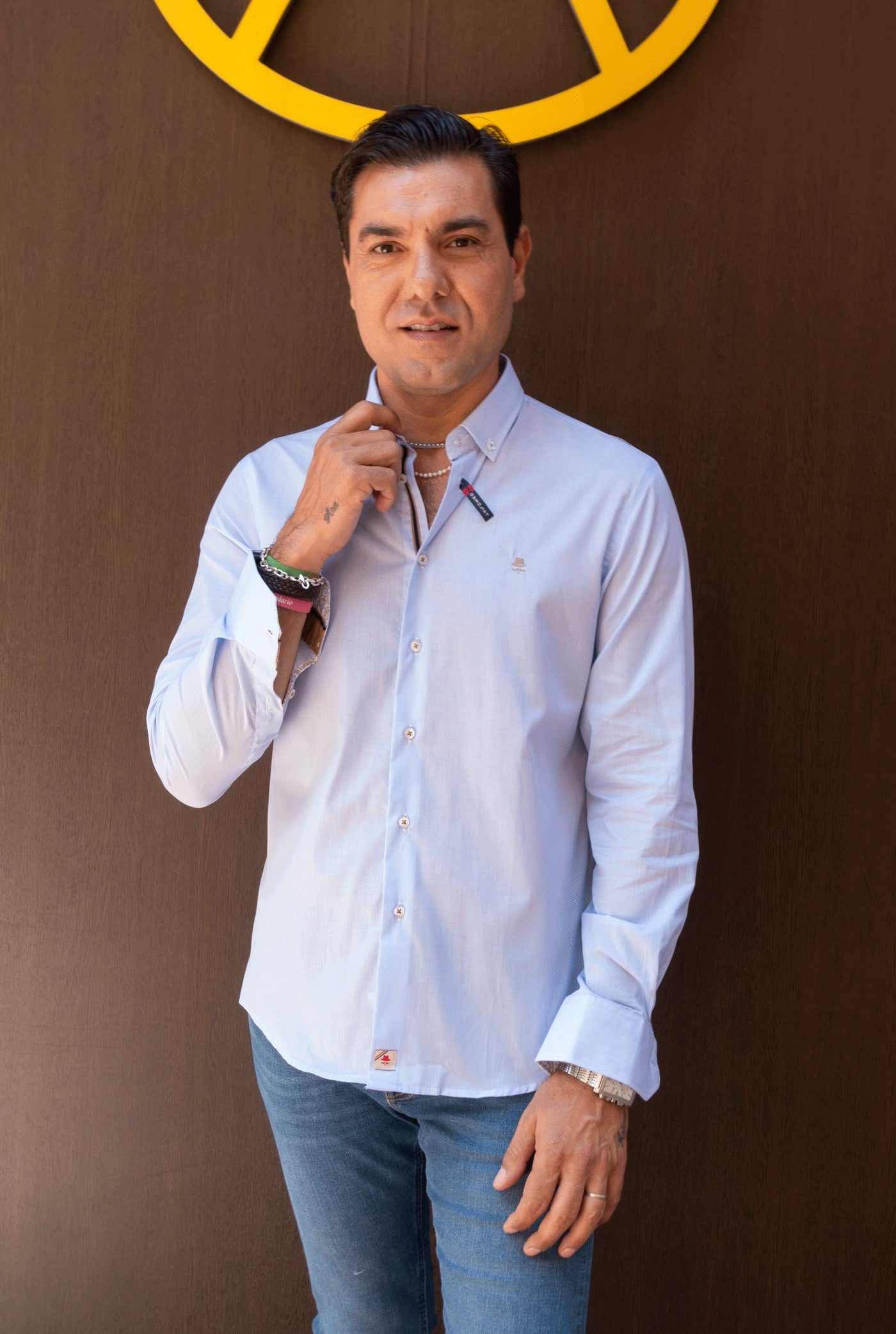 CAMISA MIL RAYAS  CELESTE