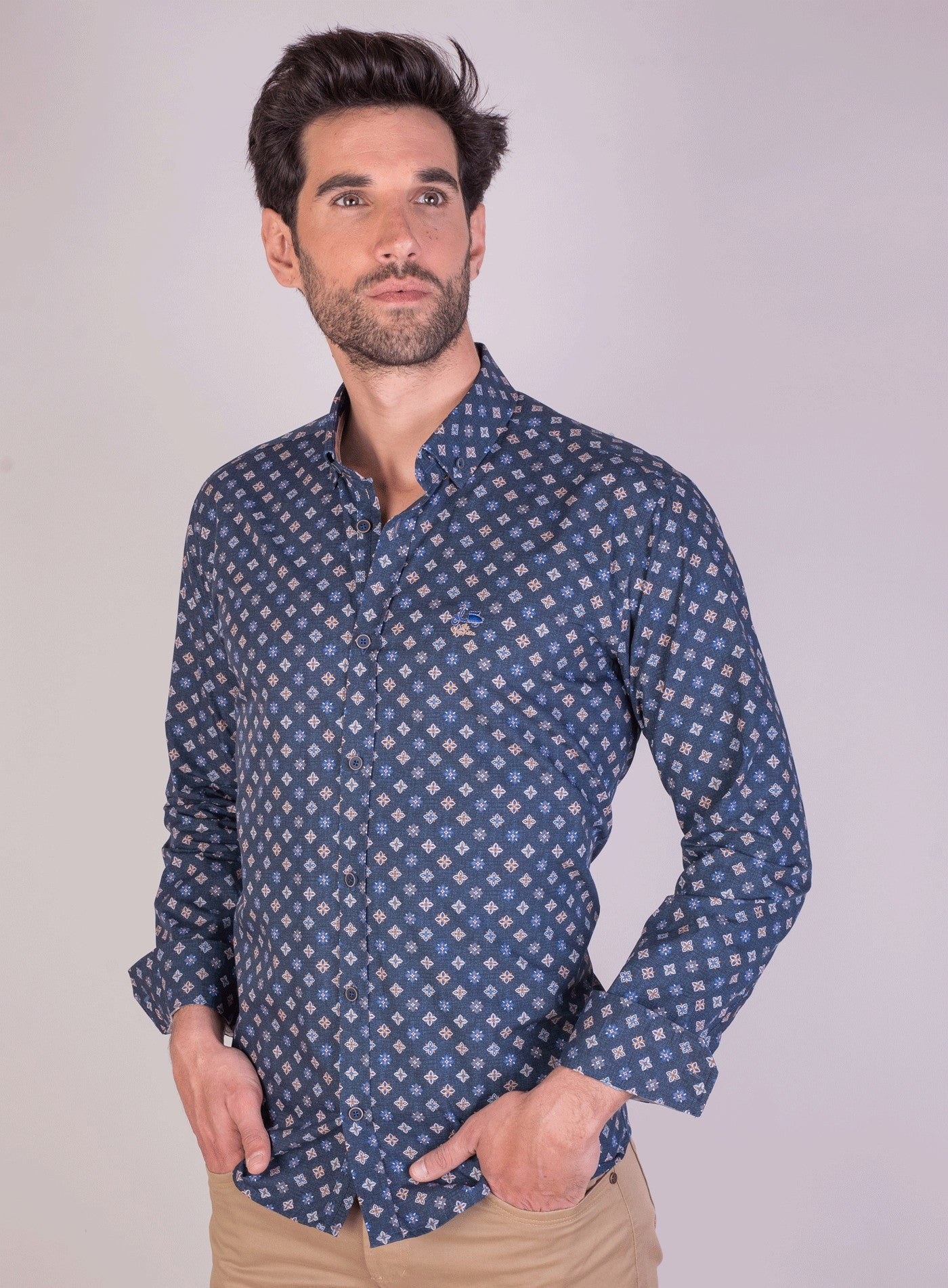 CAMISA SANTIAGO LA VESPITA MARINO