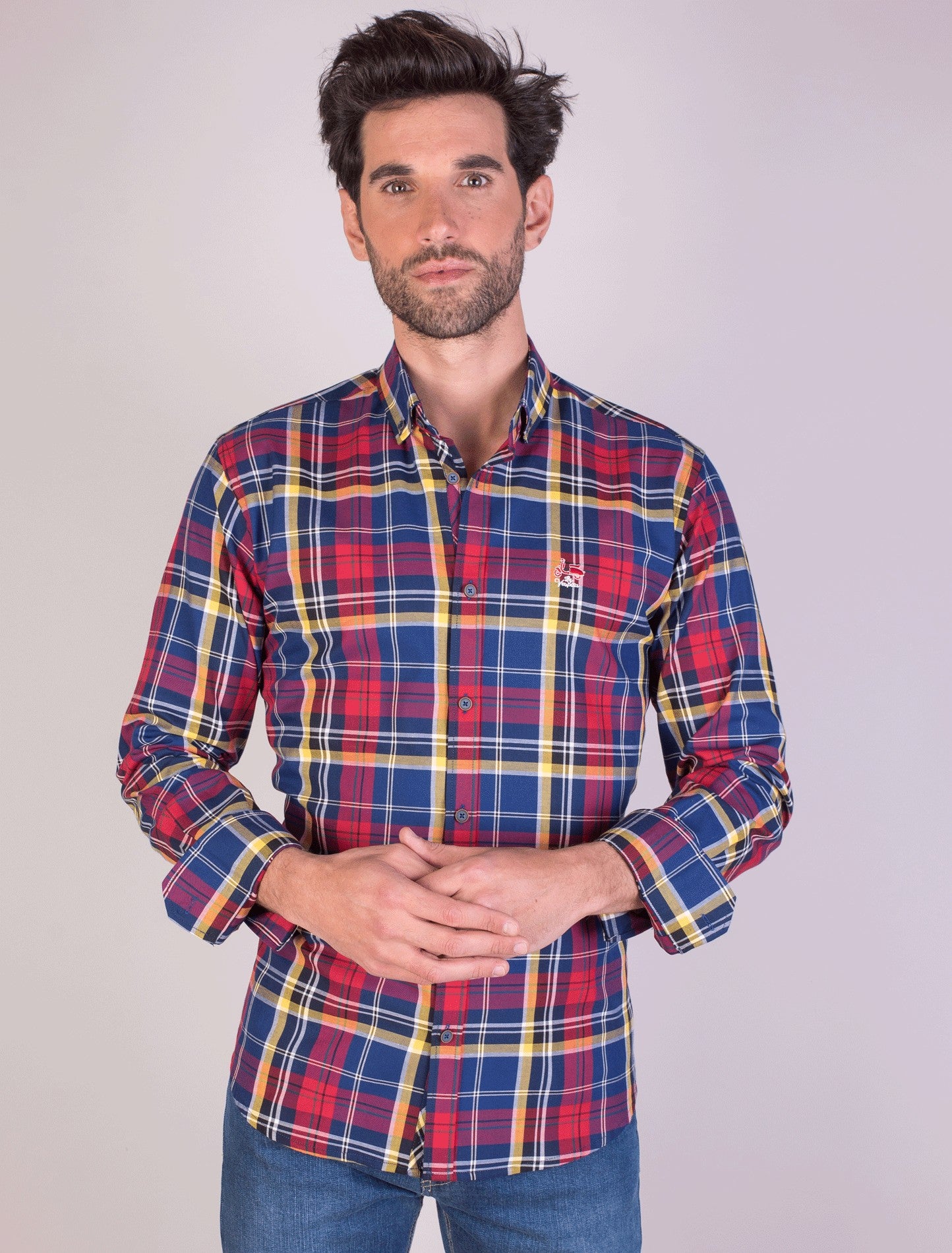 CAMISA CUADRO 87 LA VESPITA MOSTAZA