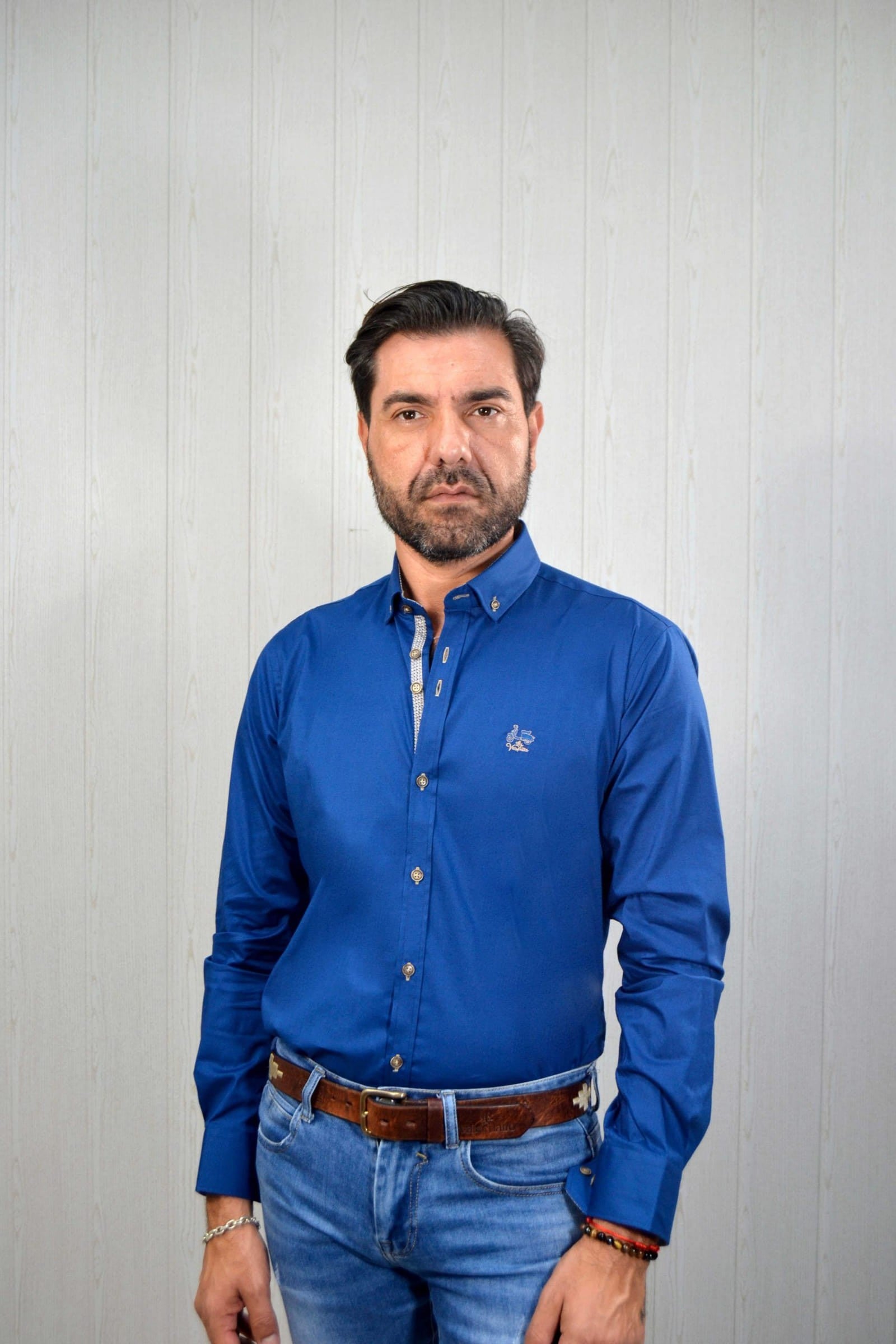 CAMISA LICRA BASIC AZUL