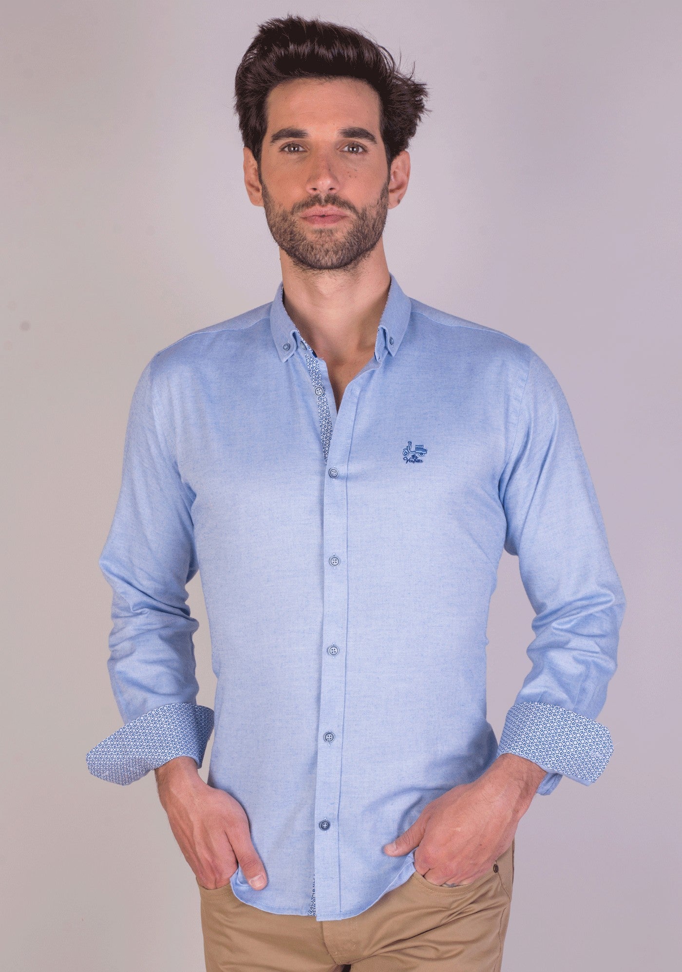 CAMISA SUR LA VESPITA CELESTE