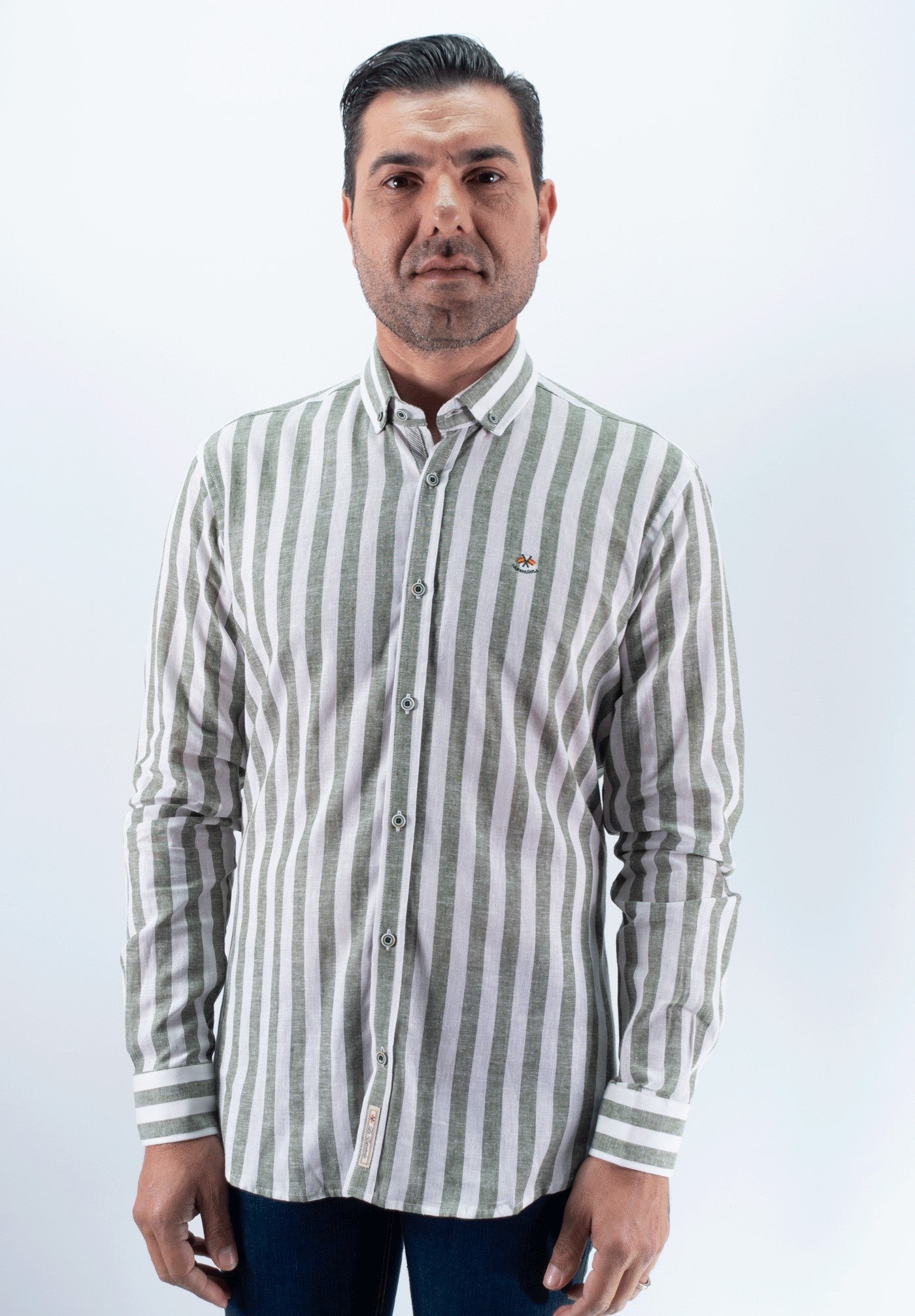 CAMISA RAYA ANCHA 2 LA ESPAÑOLA KAKI
