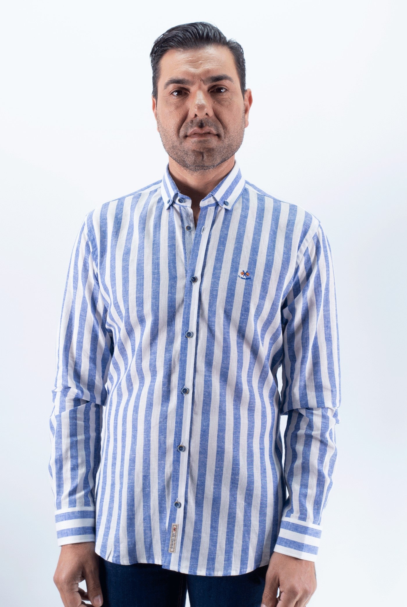 CAMISA RAYA ANCHA 2 LA ESPAÑOLA AZUL