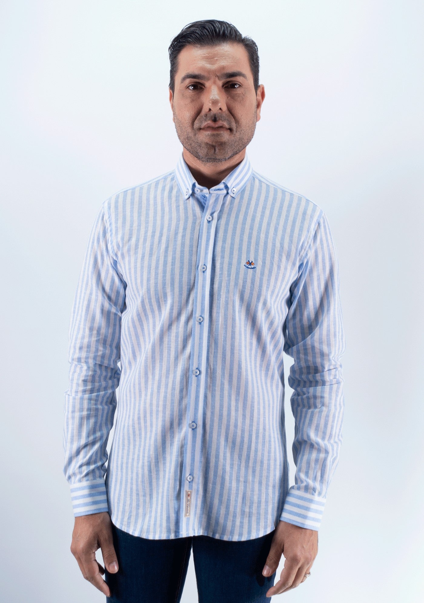 CAMISA RAYAS MEDIUM LA ESPAÑOLA CELESTE