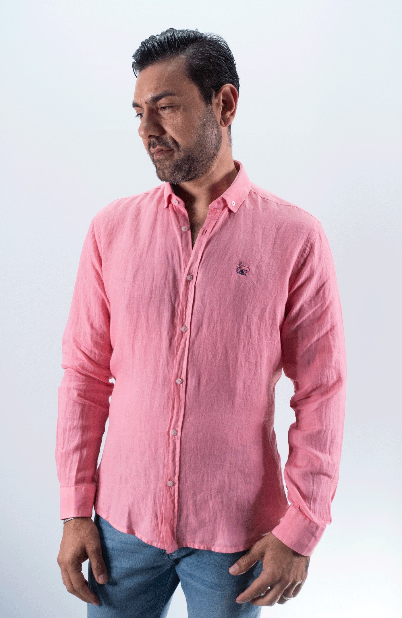 CAMISA LINO 24 LA VESPITA CORAL