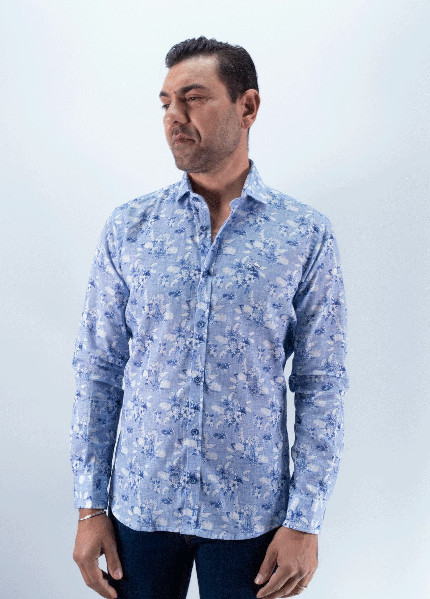 CAMISA PIÑA LA VESPITA CELESTE