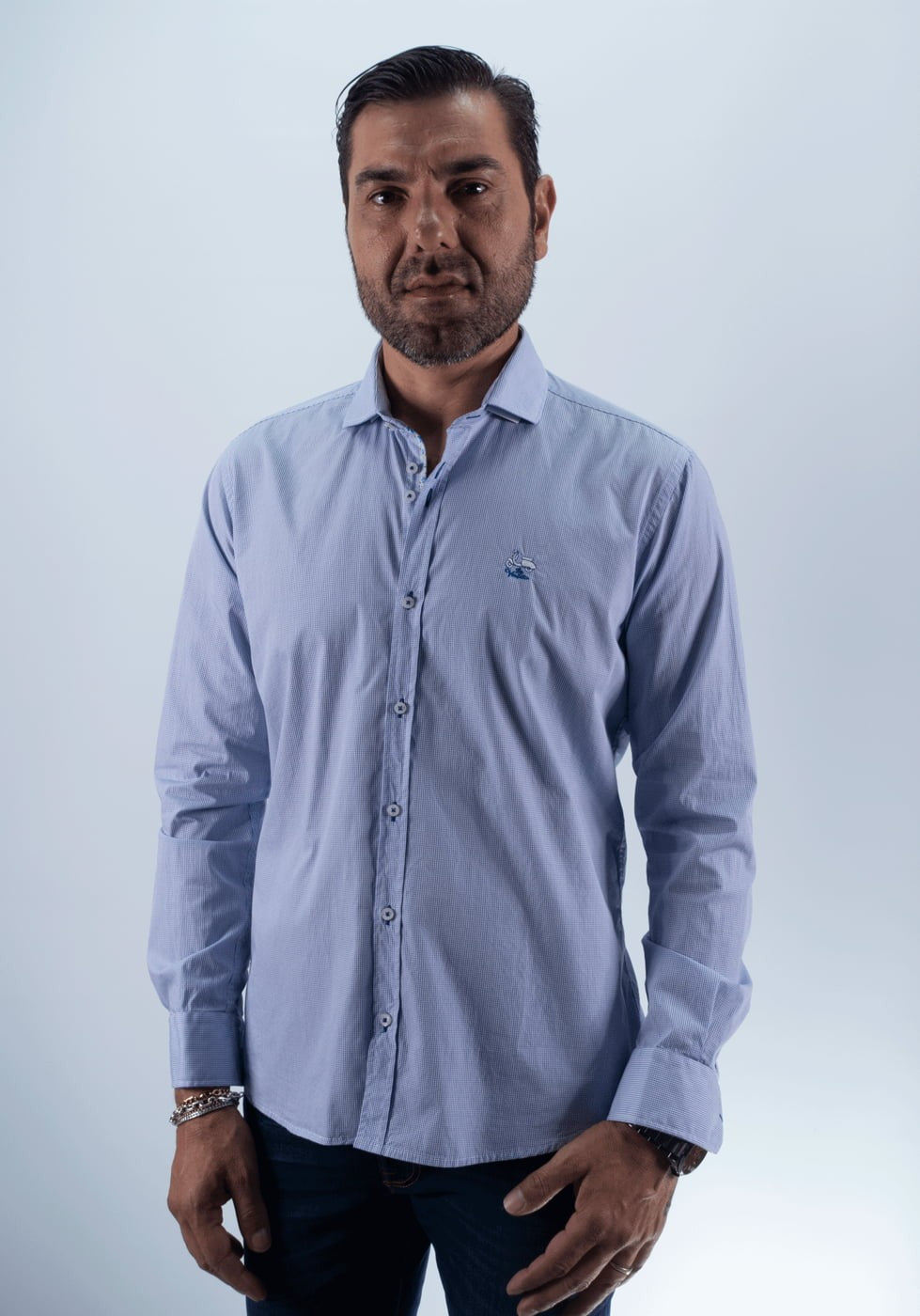 CAMISA CUADRITO 96 LA VESPITA AZUL