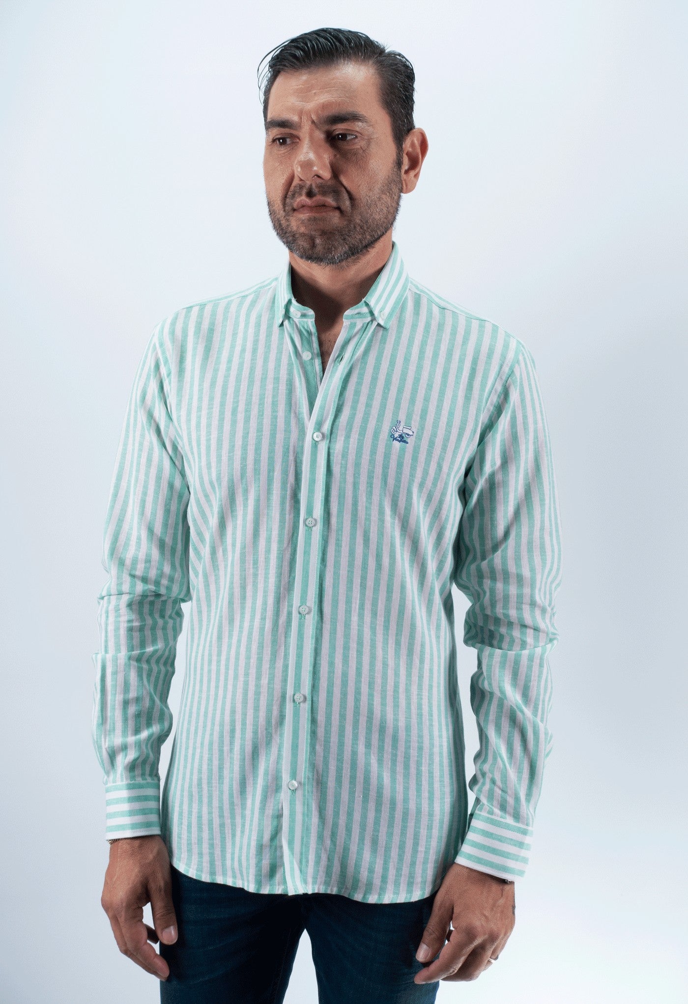 CAMISA RAYAS LISBOA LA VESPITA VERDE