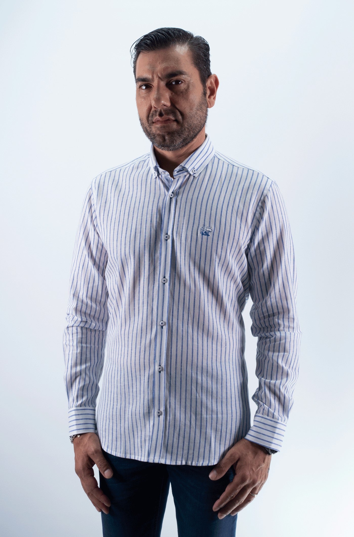 CAMISA RAYA 55 LA VESPITA BLANCO