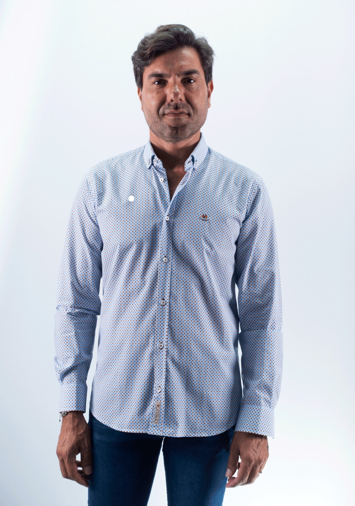CAMISA PUNTO LA ESPAÑOLA CELESTE