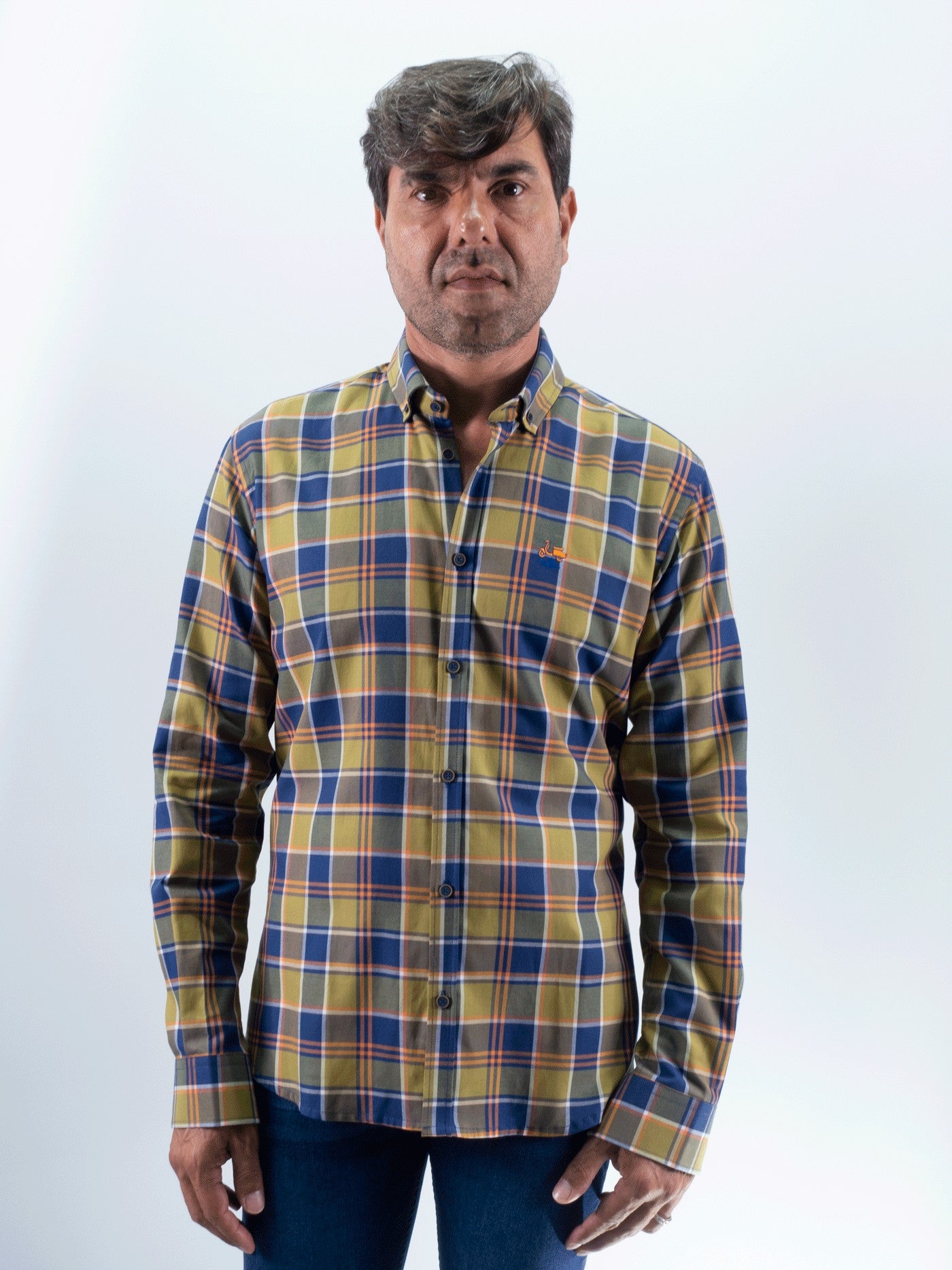 CAMISA CUADRO 19 LA VESPITA KAKI