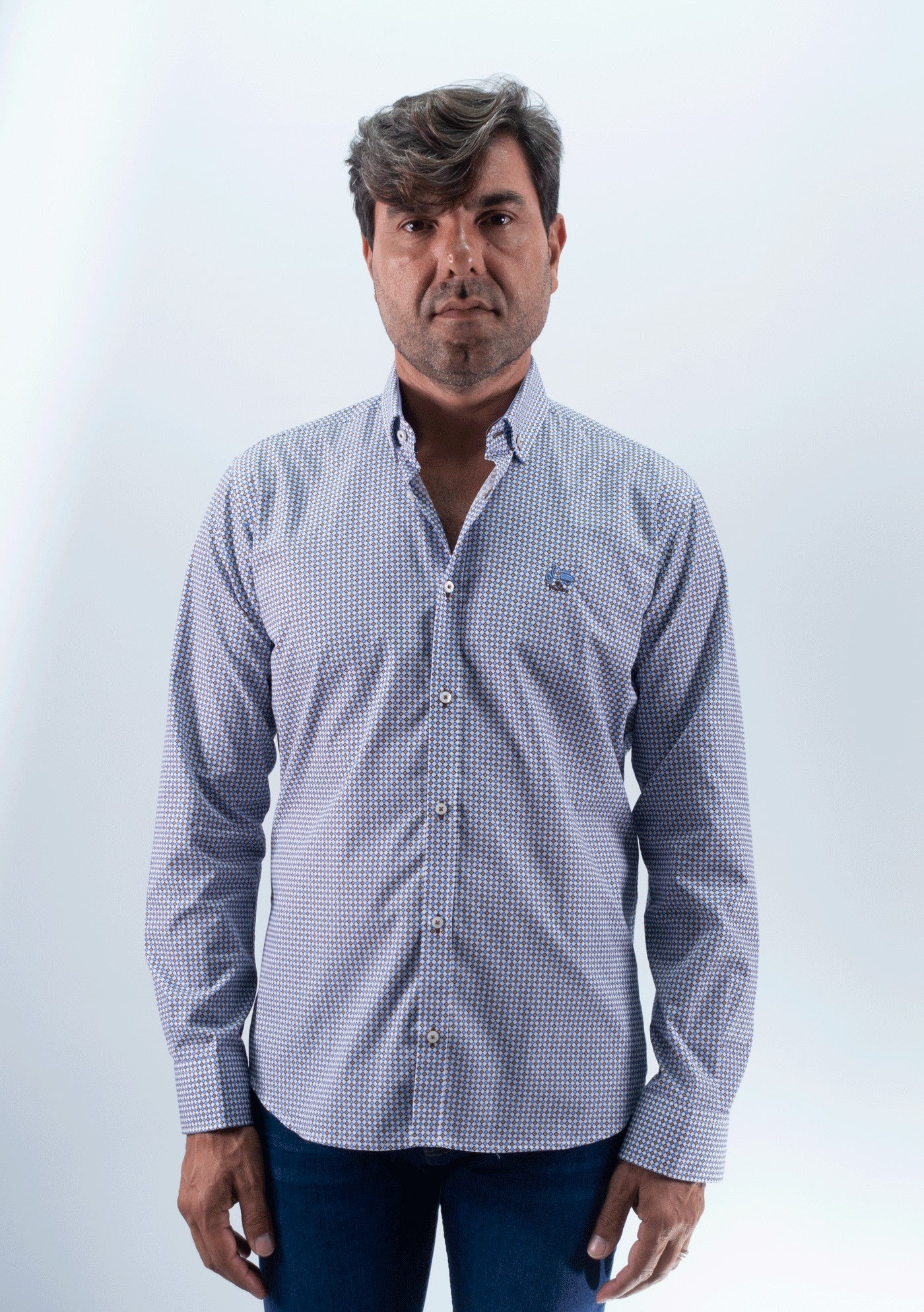 CAMISA MOSAIKO LA VESPITA CELESTE