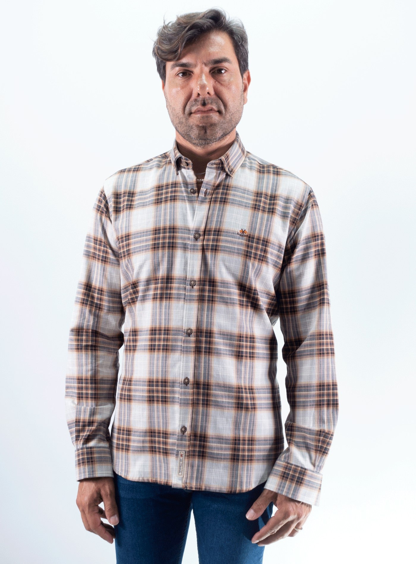 CAMISA CUADRO 48 LA ESPANOLA GRIS