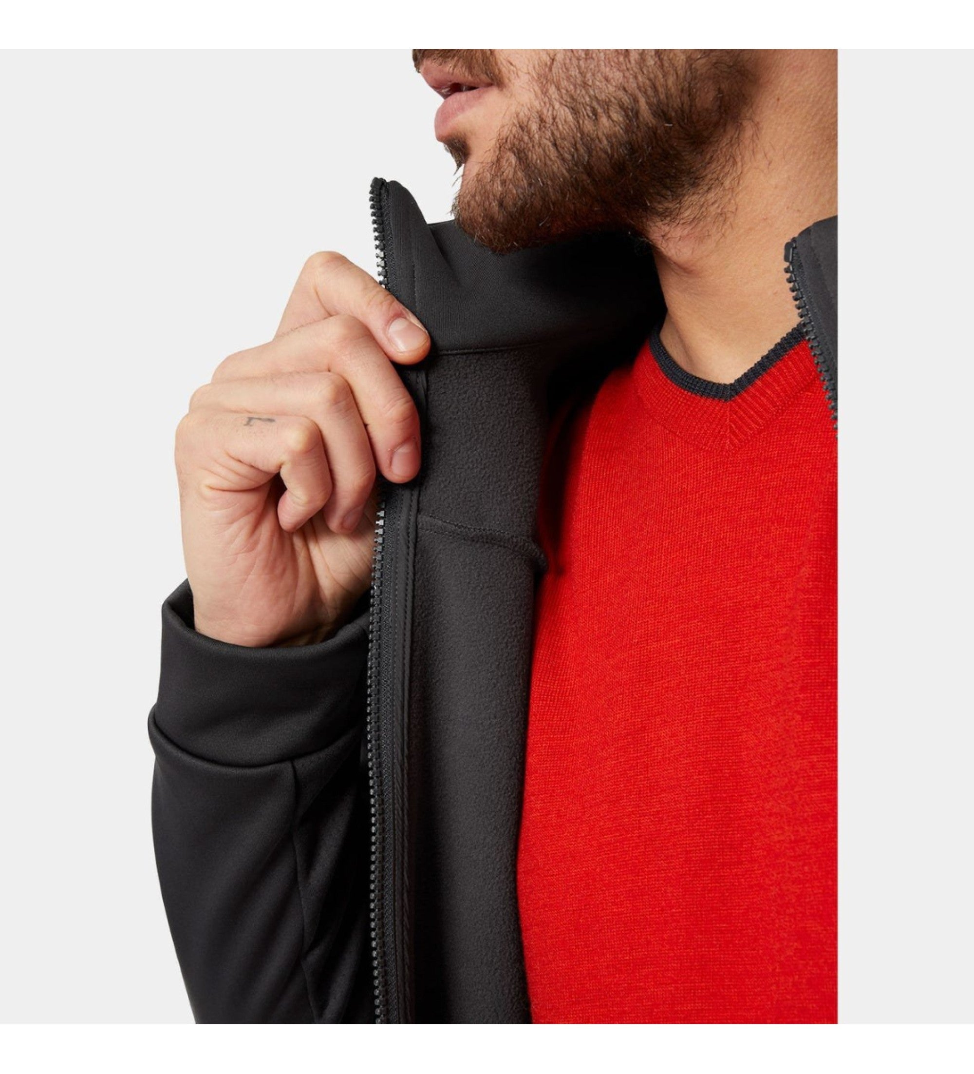 CHAQUETA FLEECE  NEGRO