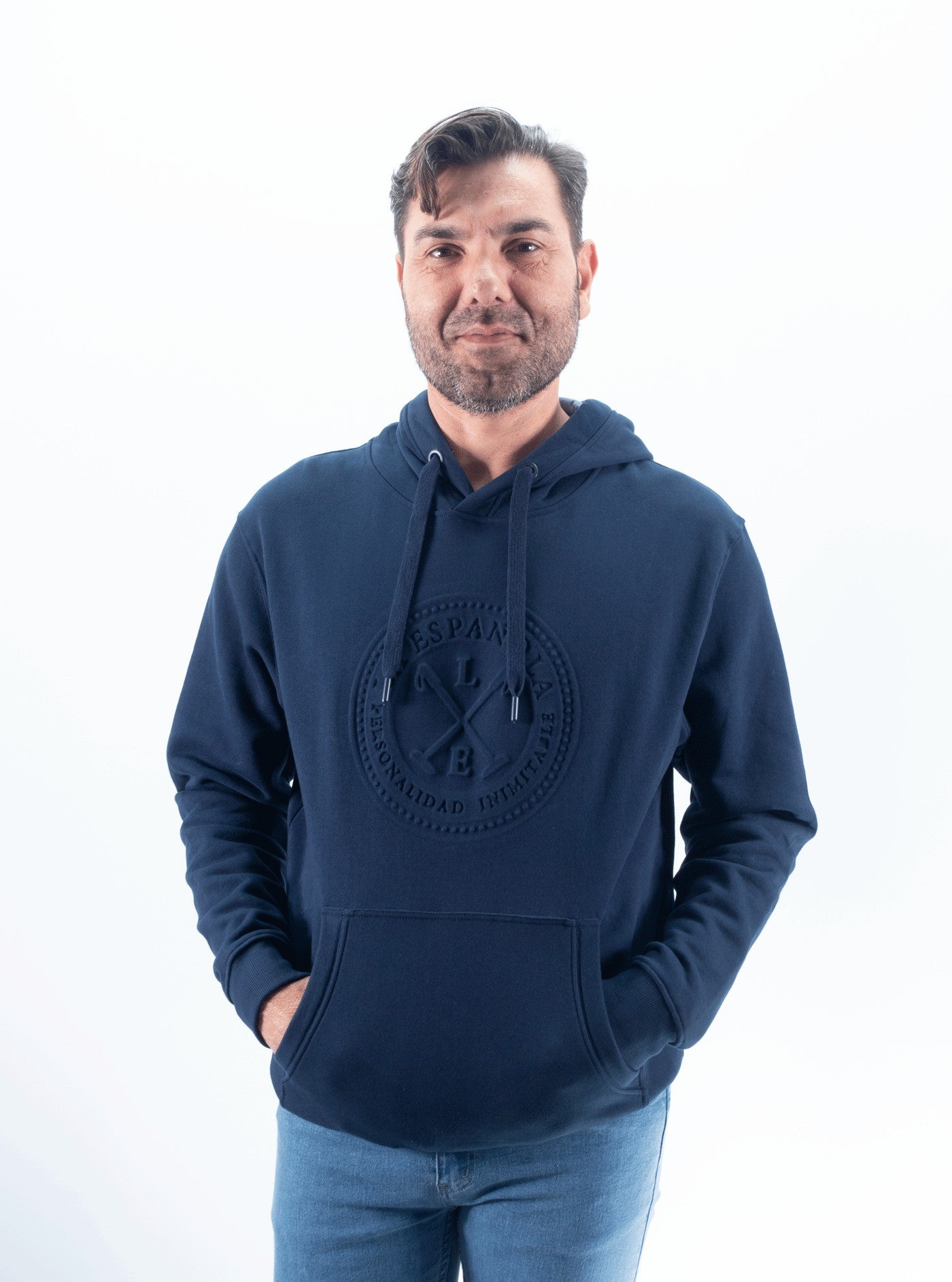 SUDADERA CAPUCHA GRABADO LA ESPANOLA MARINO