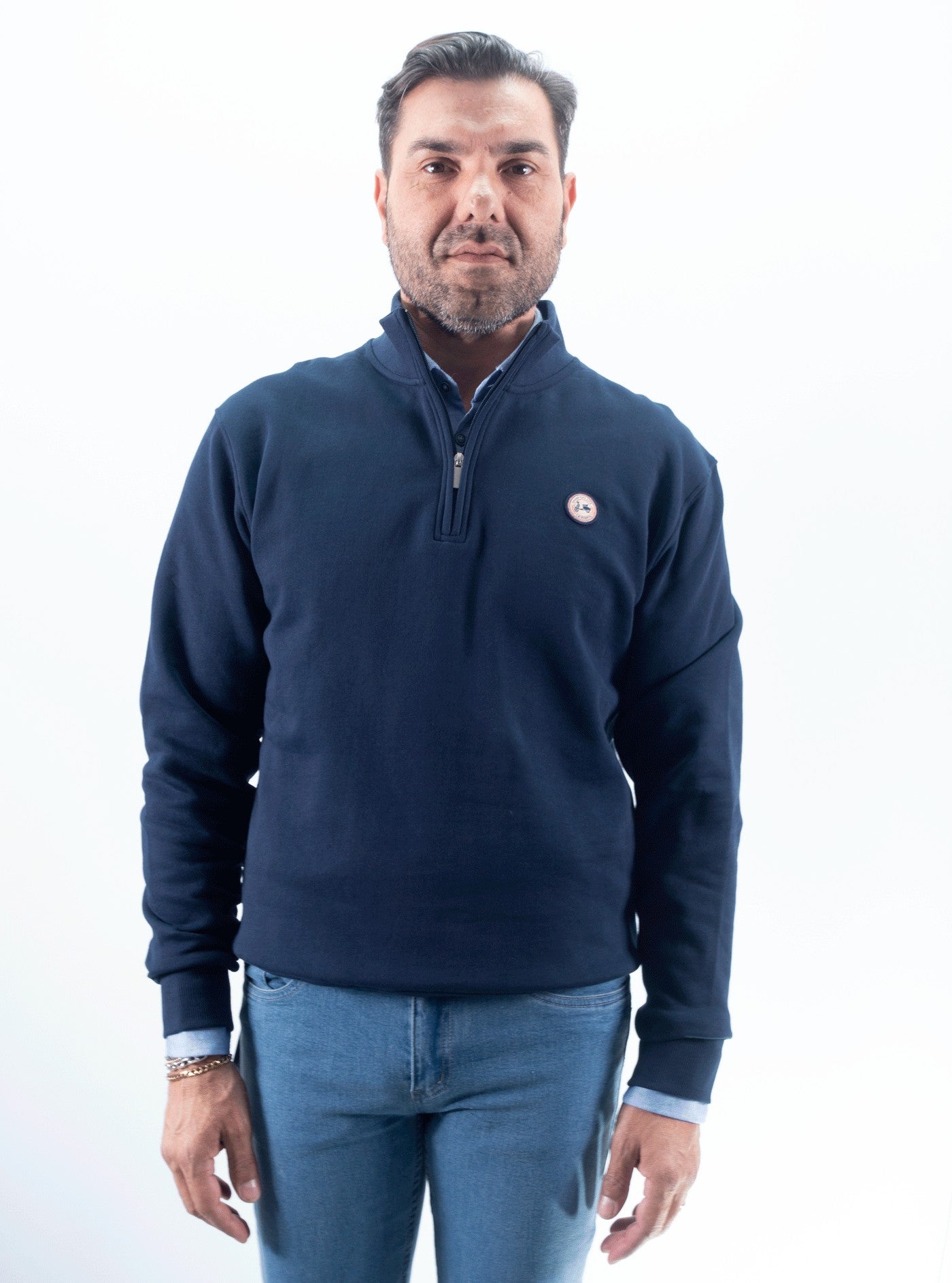 SUDADERA BASICA CREMALLERA LA VESPITA MARINO