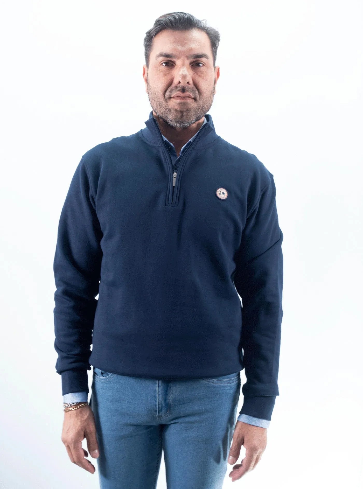 SUDADERA BASICA CREMALLERA LA VESPITA MARINO