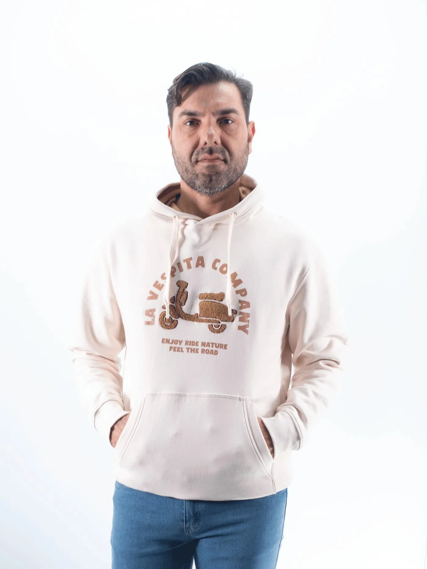 SUDADERA LOGO TOALLA LA VESPITA BEIG