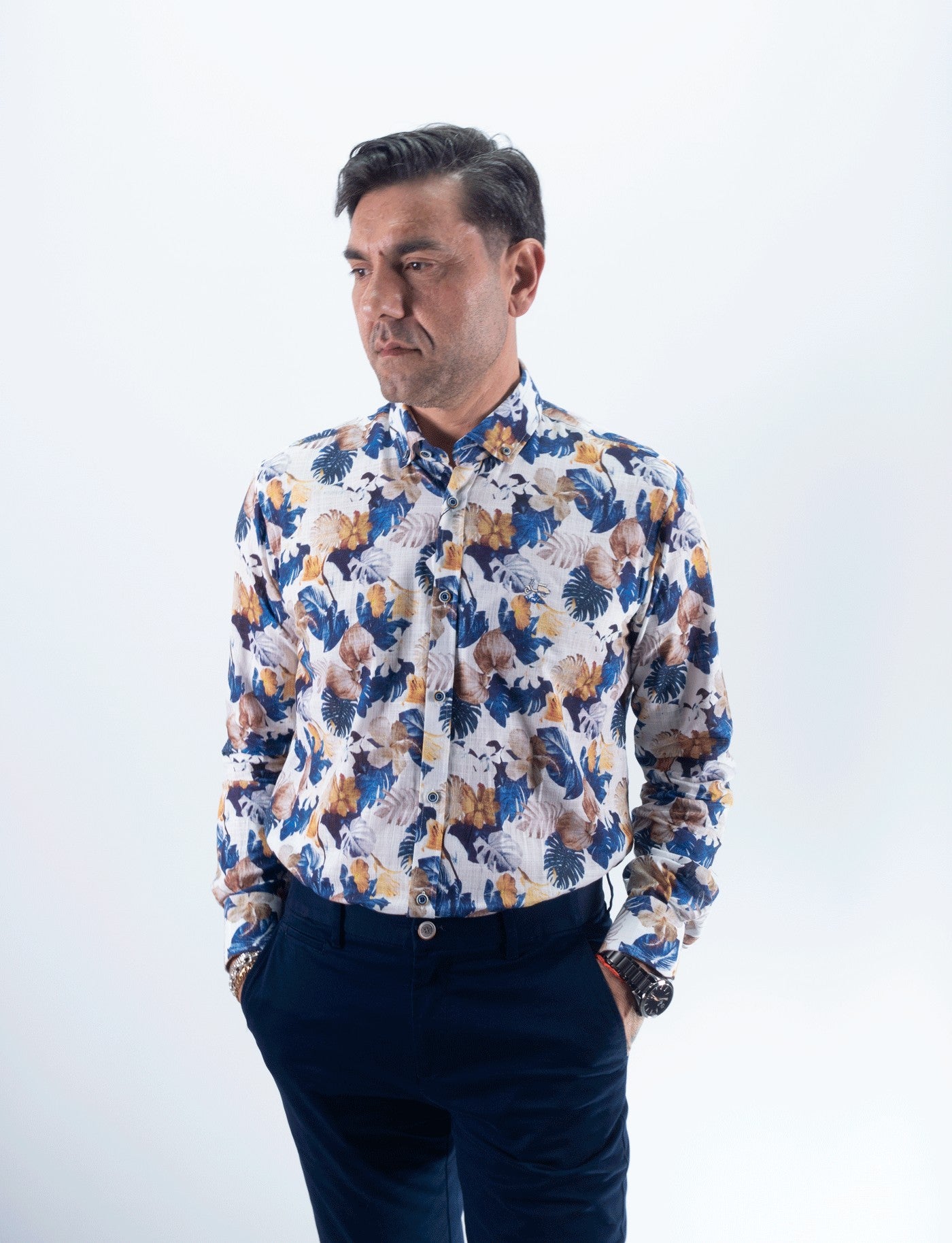 CAMISA HOJAS 3 LA VESPITA AZUL