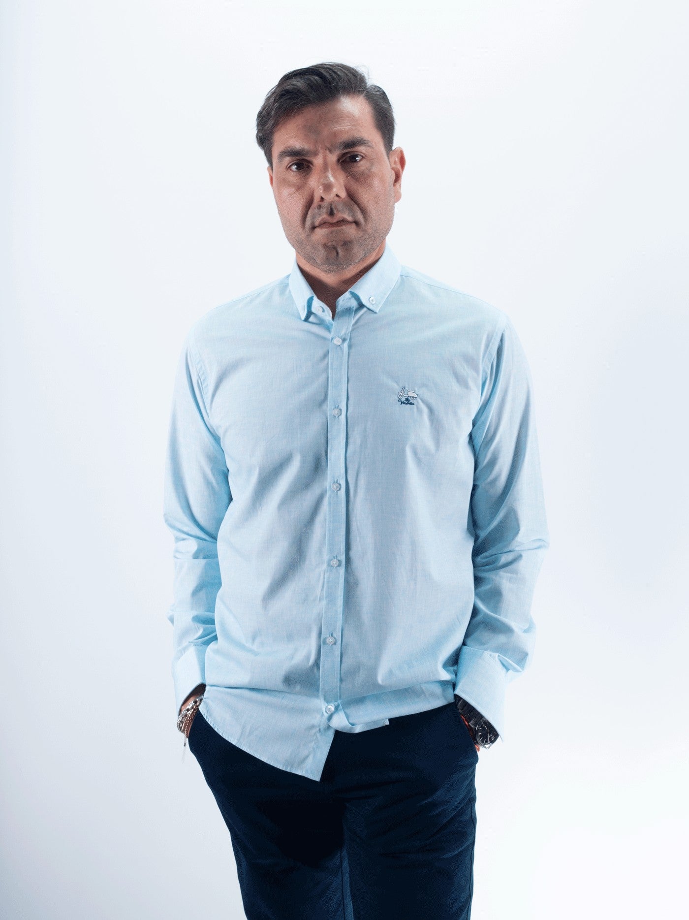 CAMISA SINGAPUR LA VESPITA CELESTE