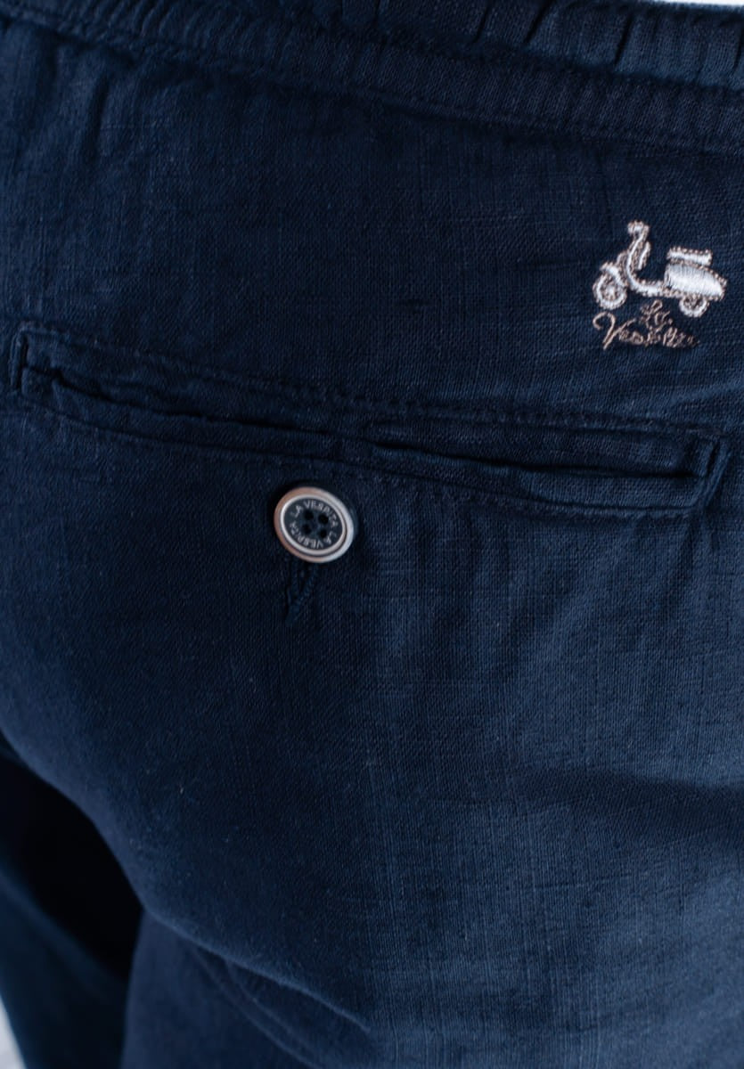 PANTALON LINO LA VESPITA MARINO
