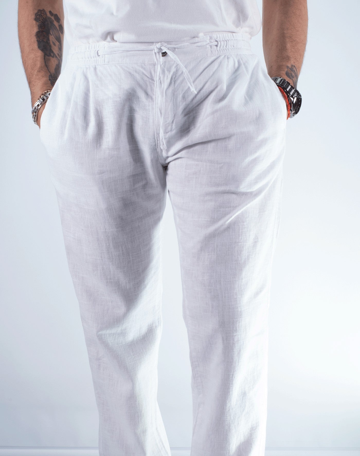 PANTALON LINO LA VESPITA BLANCO