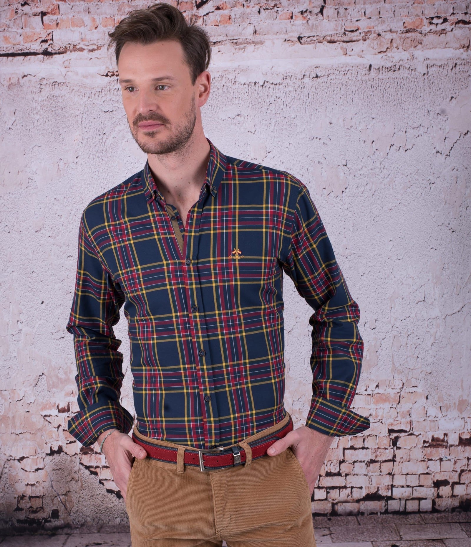 CAMISA CUADRO 4448 LA ESPAÑOLA MARINO