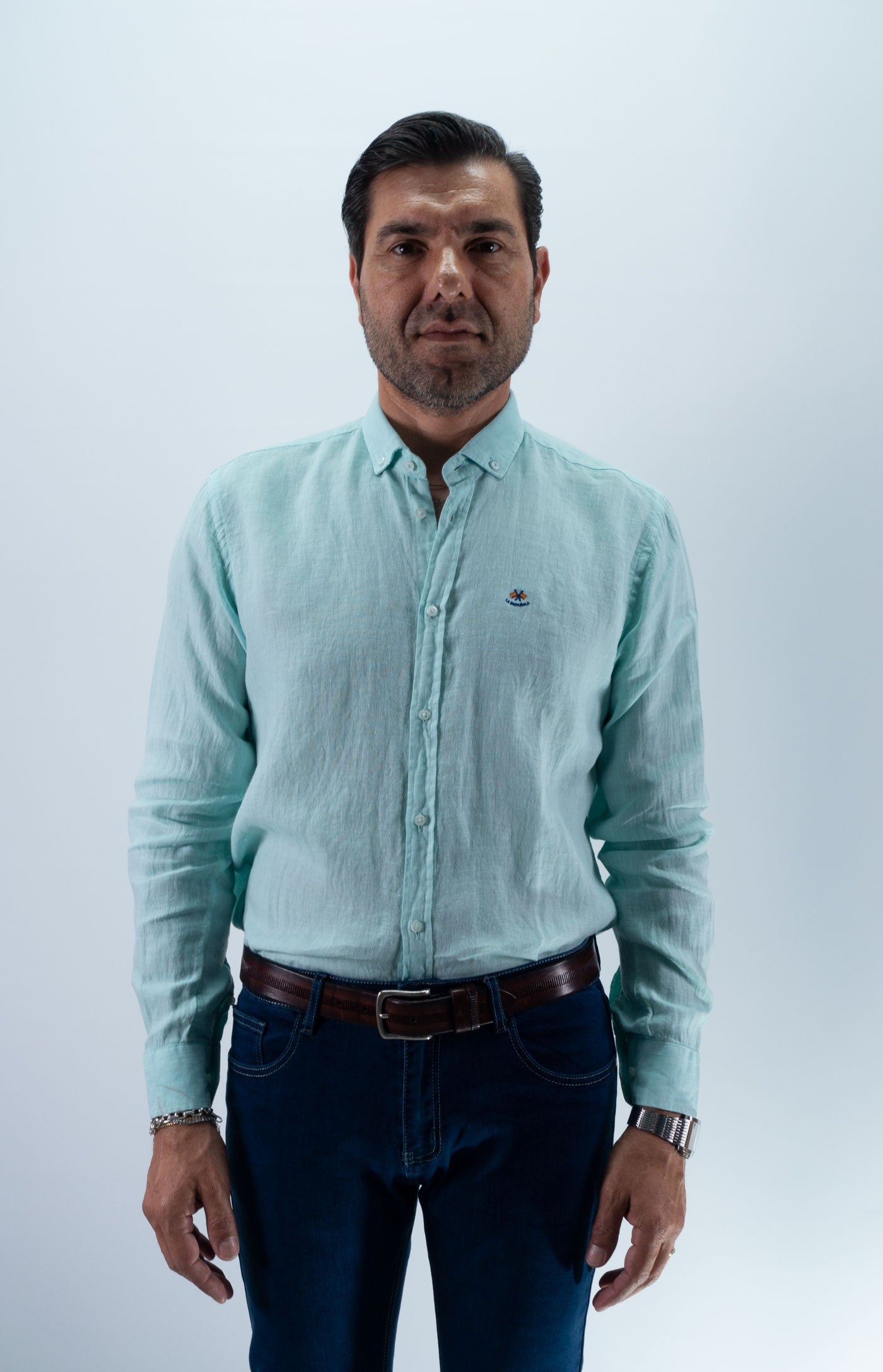 CAMISA LINO LA ESPAÑOLA AGUA MARINA