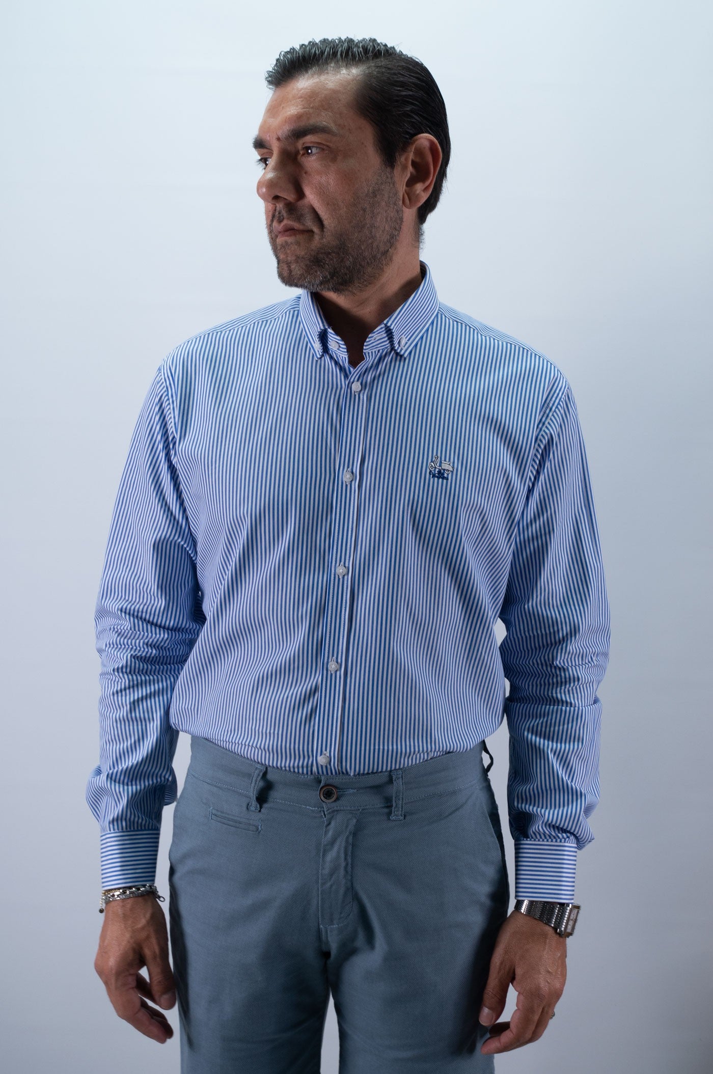 CAMISA RAYA KODACK LA VESPITA AZUL