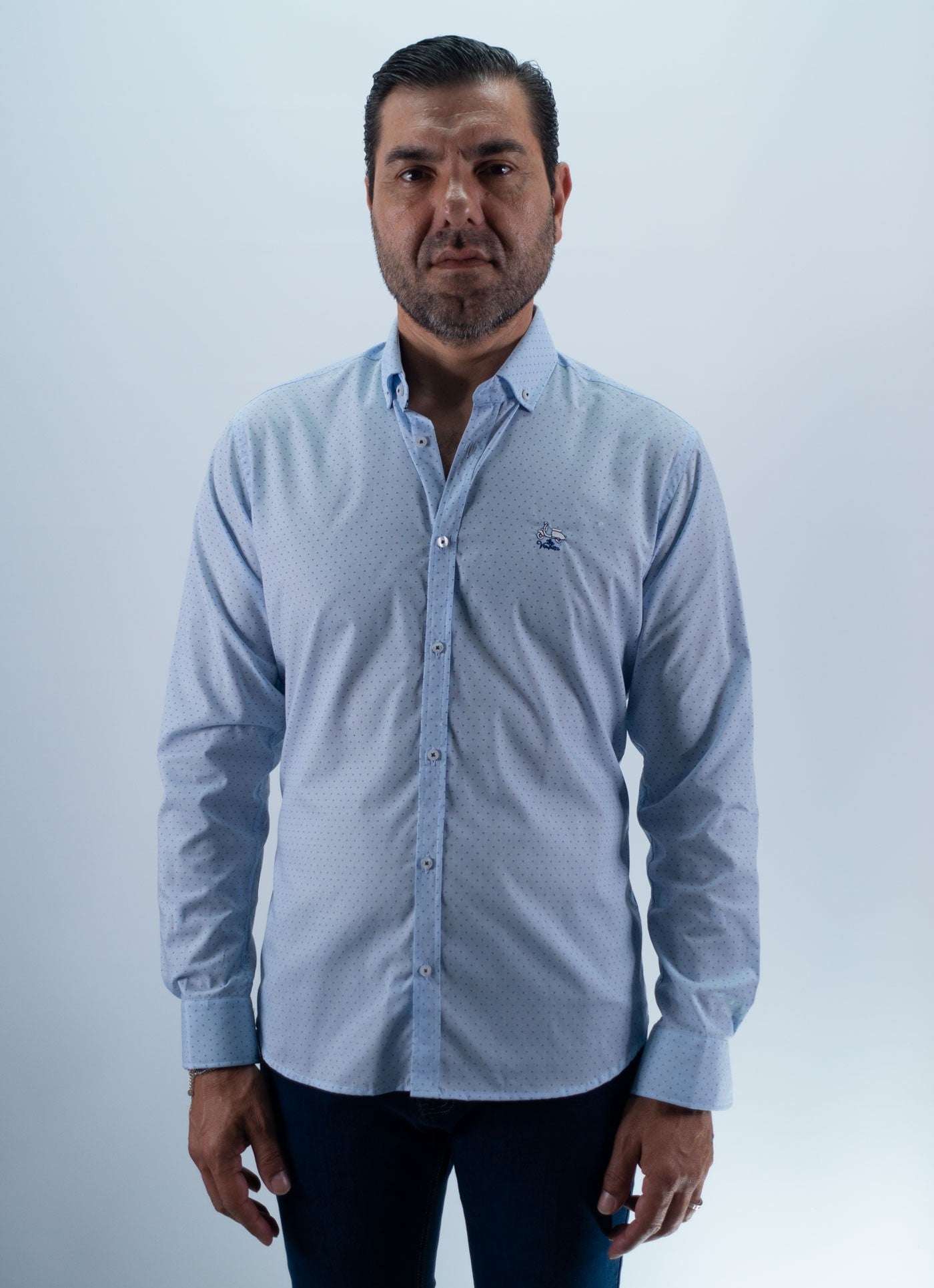 CAMISA TRIAGULO 2 LA VESPITA CELESTE