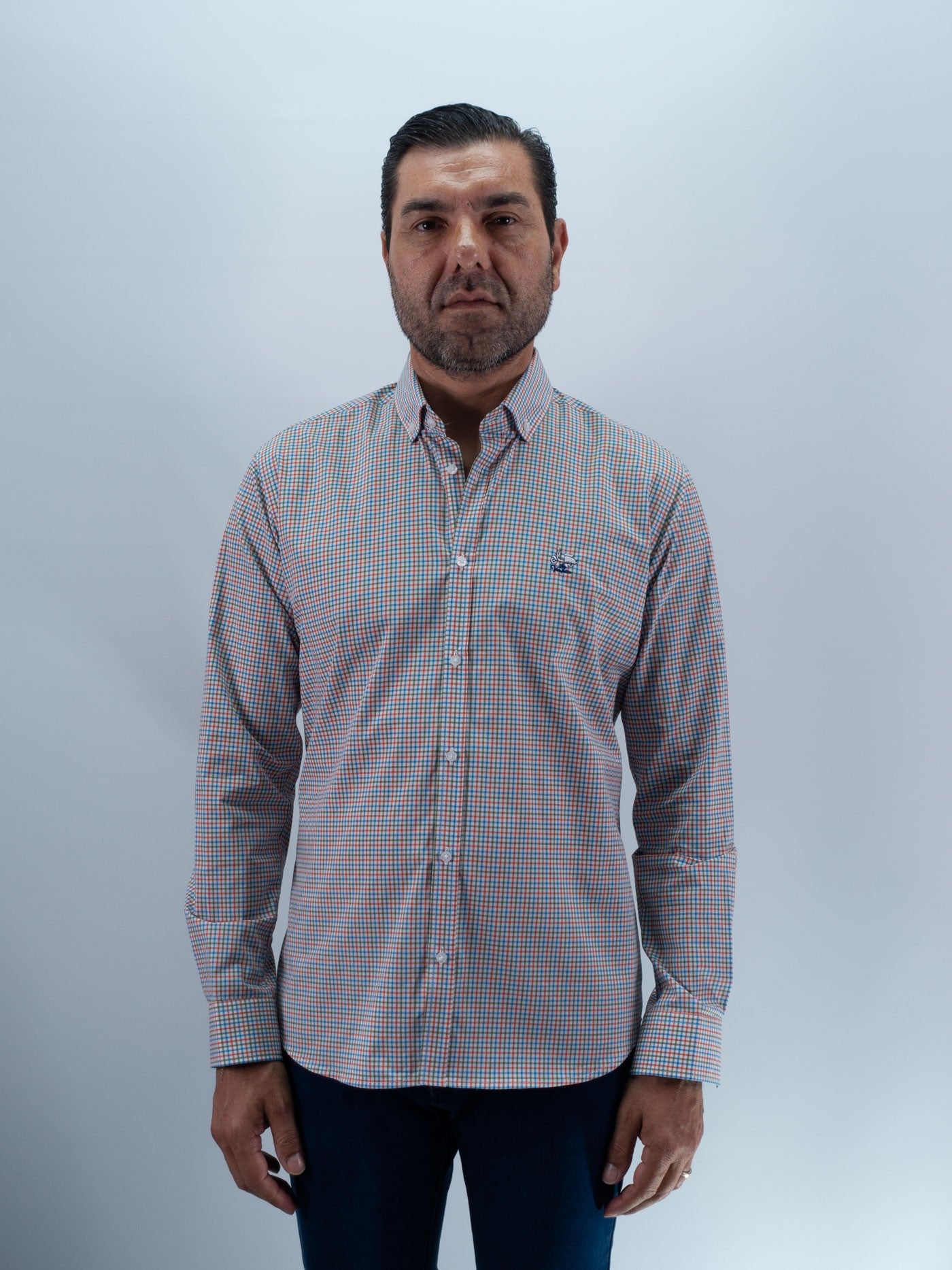 CAMISA CUADRO 81 LA VESPITA NARANJA