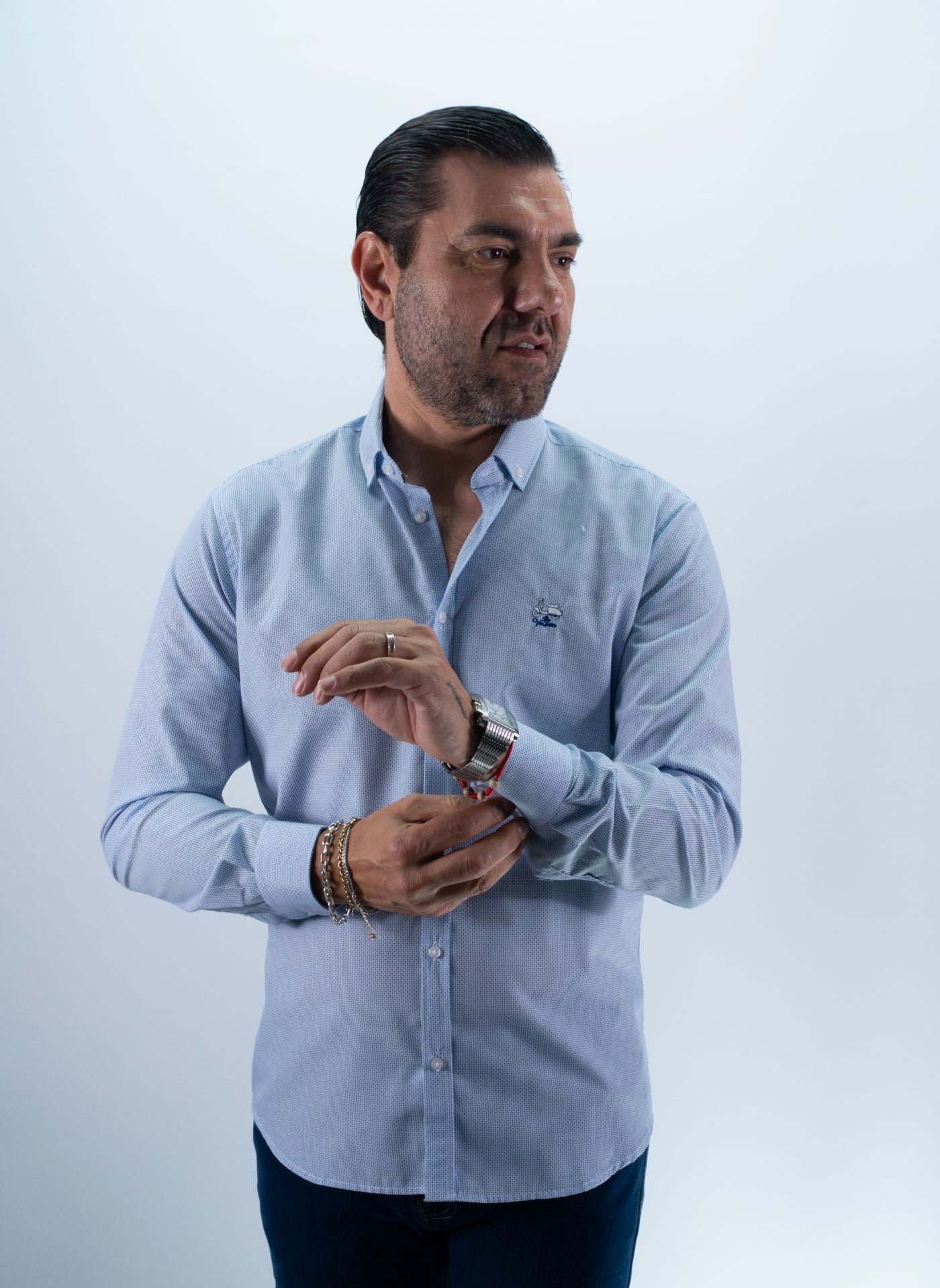 CAMISA MANZANILLA LA VESPITA CELESTE