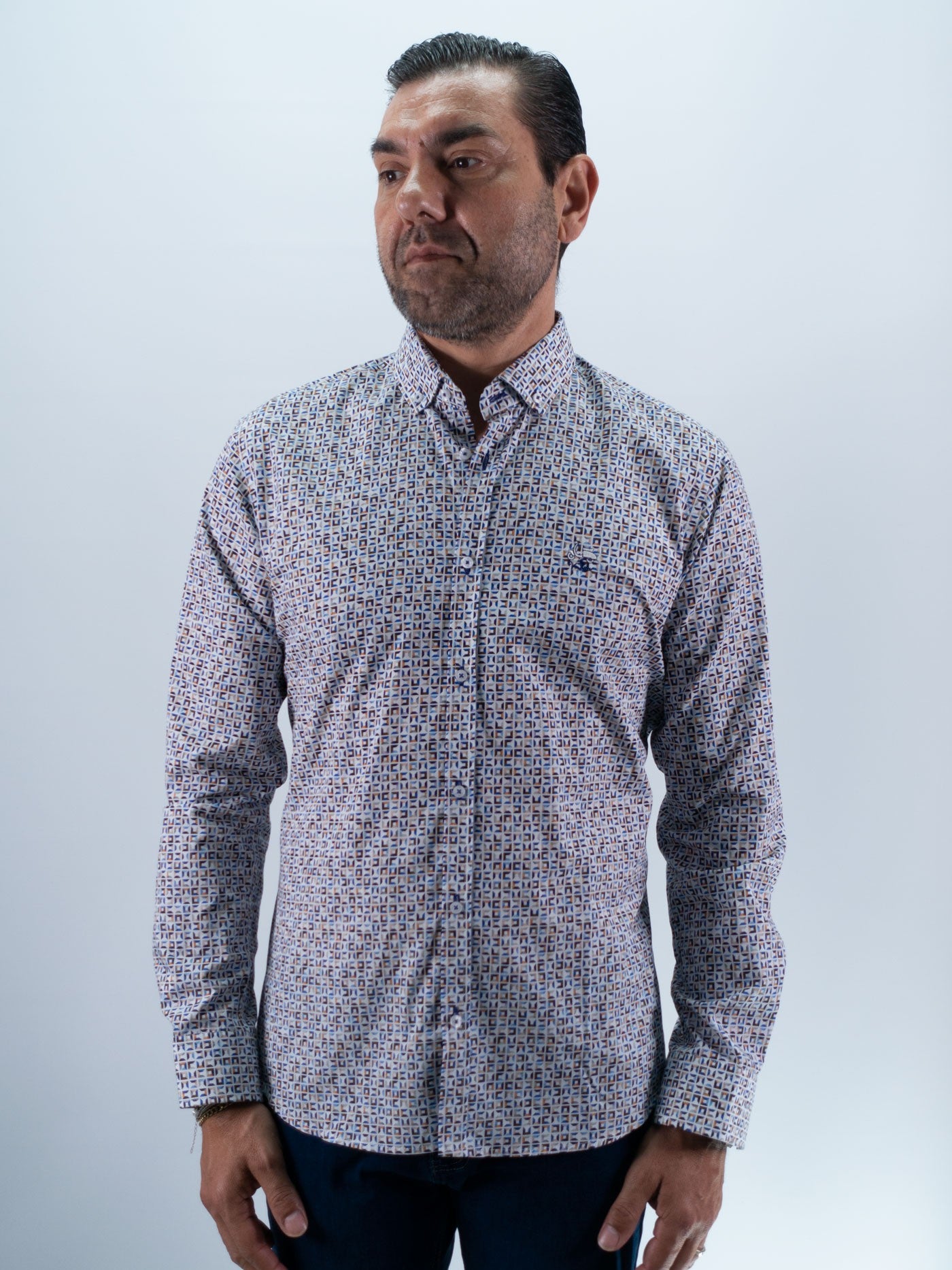 CAMISA CUBIC LA VESPITA MARRON
