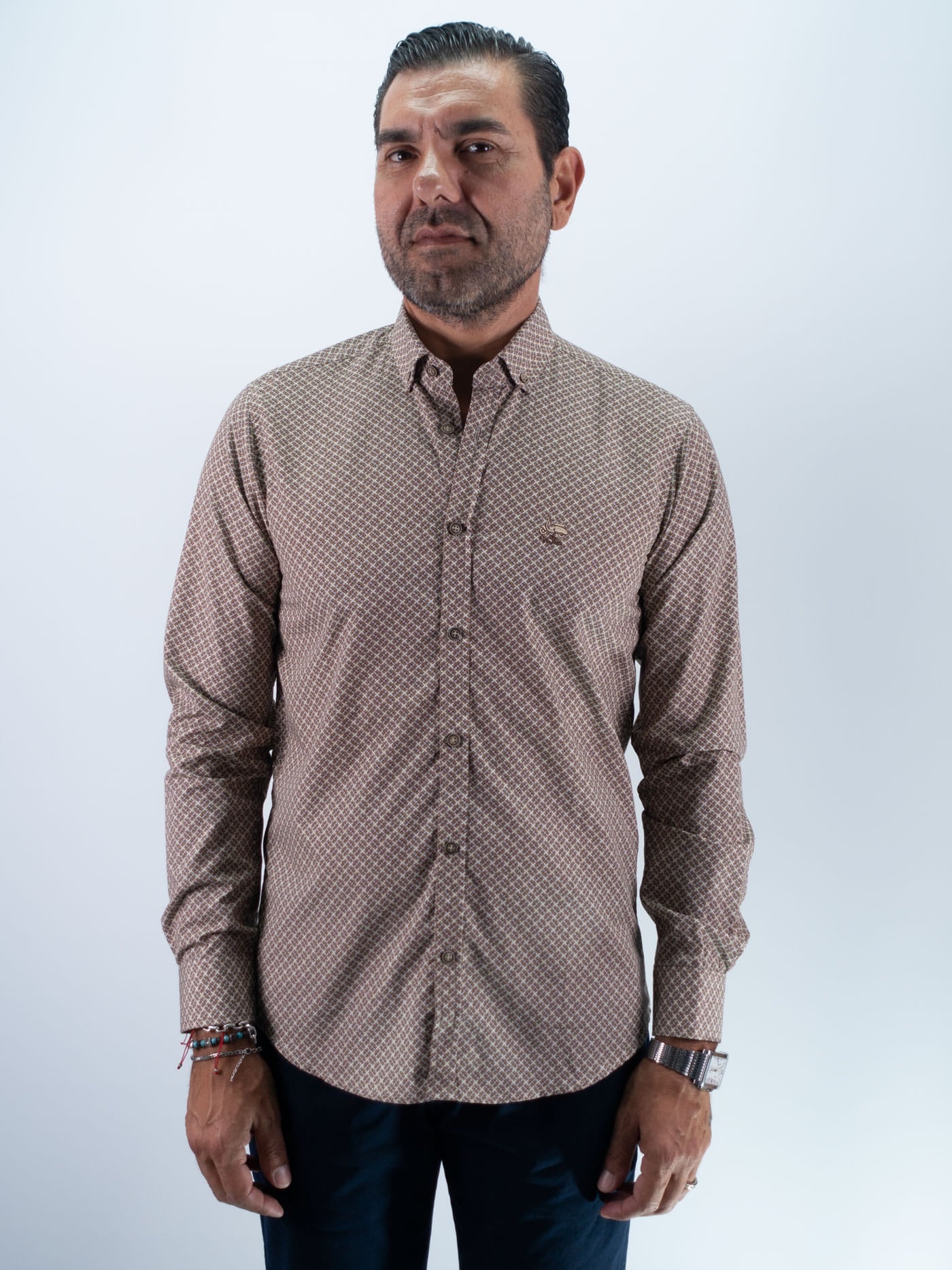 CAMISA ENTRELAZADO LA VESPITA MARRON