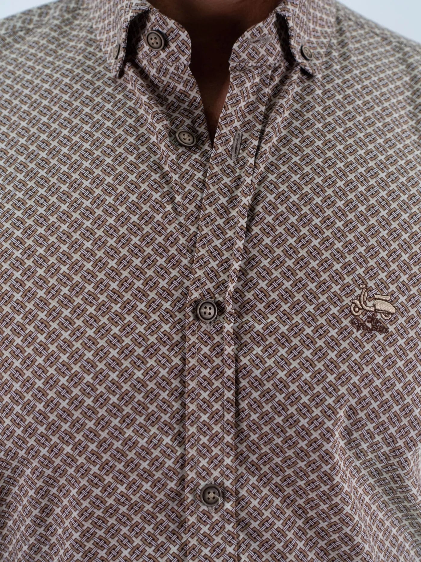 CAMISA ENTRELAZADO LA VESPITA MARRON