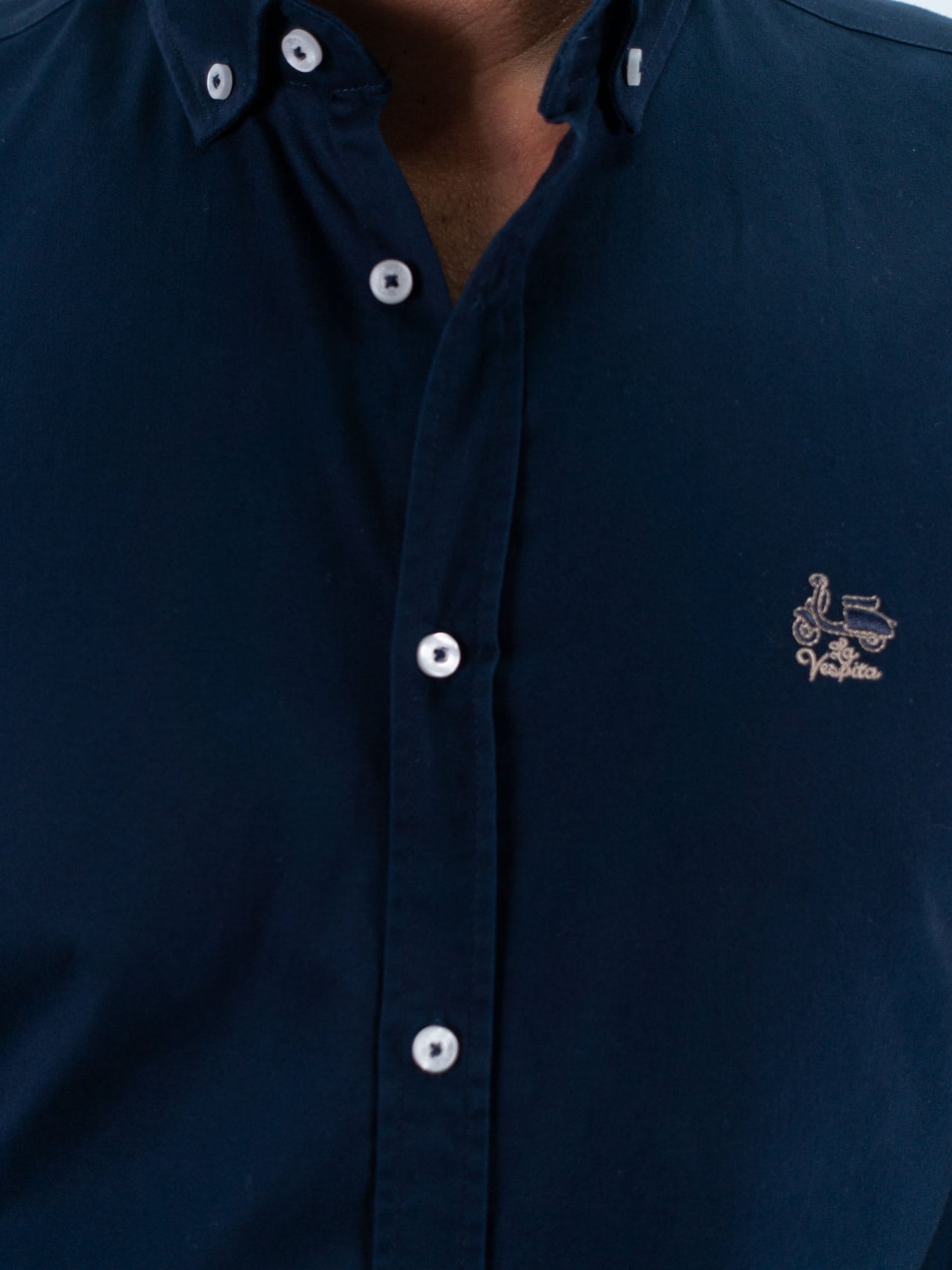 CAMISA LOGO PESPUNTE LA VESPITA MARINO
