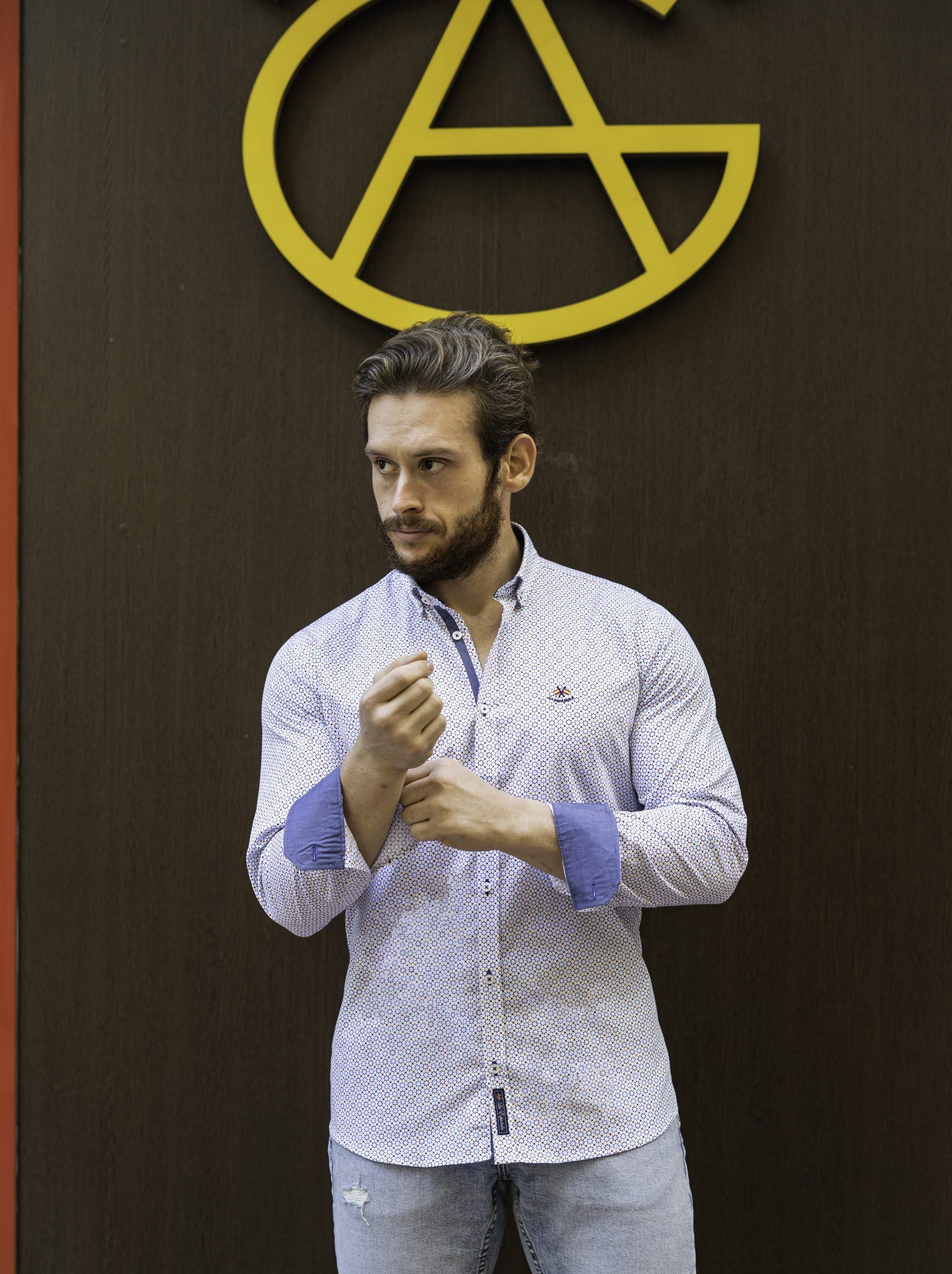 CAMISA MOSAIKO2 LA ESPAÑOLA BLANCO