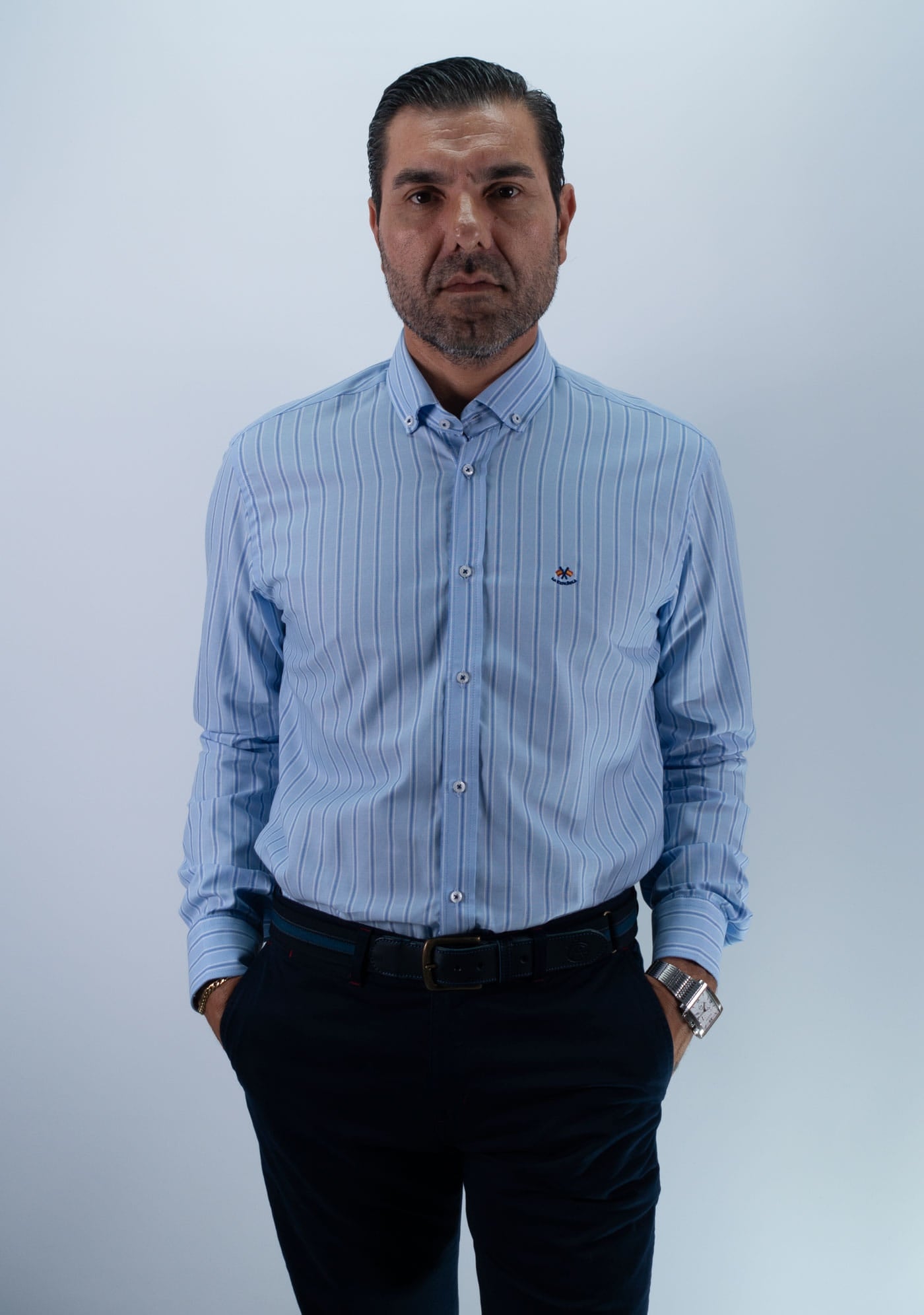 CAMISA RAYA ENGLAND LA ESPANOLA CELESTE