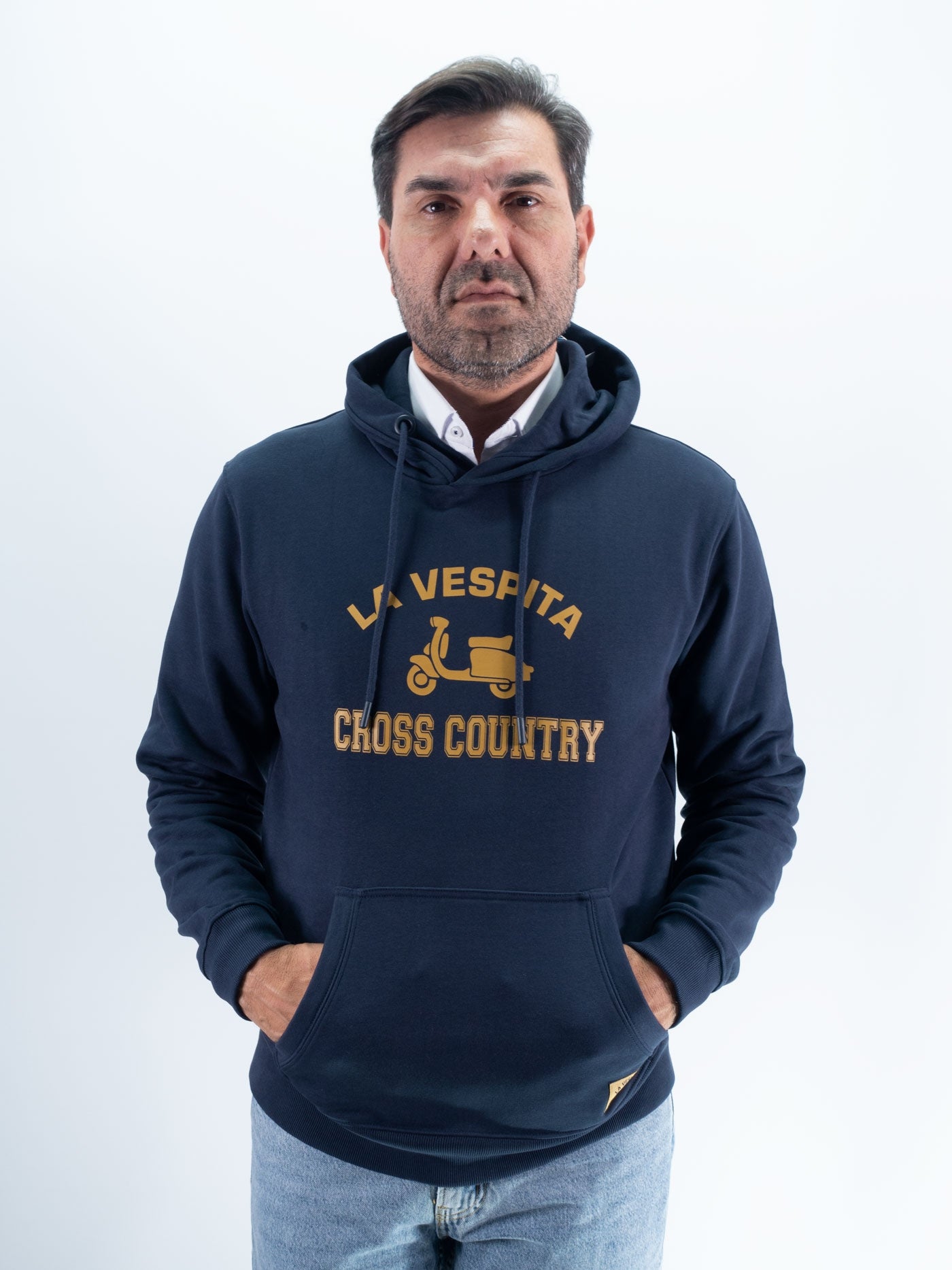 SUDADERA CAPUCHA CROSS LA VESPITA MARINO