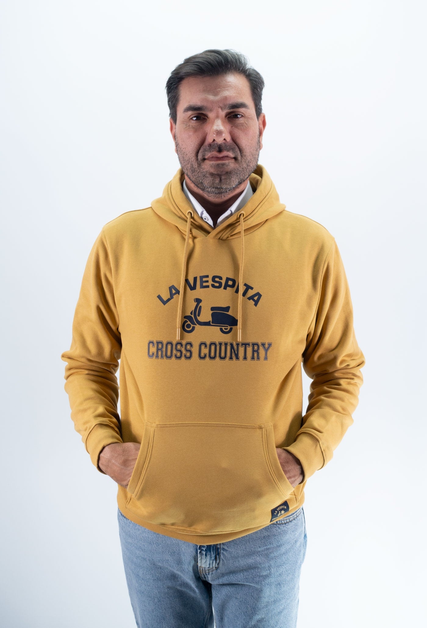 SUDADERA CAPUCHA CROSS LA VESPITA MOSTAZA