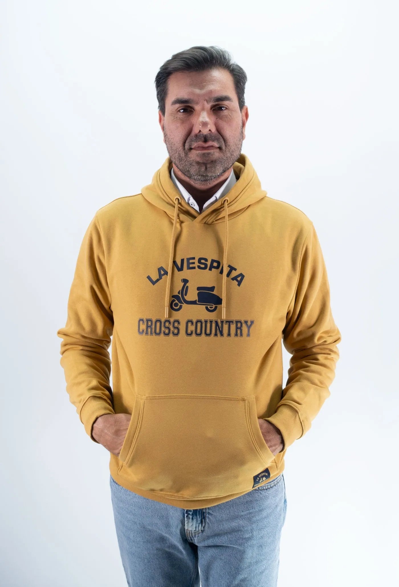 SUDADERA CAPUCHA CROSS LA VESPITA MOSTAZA